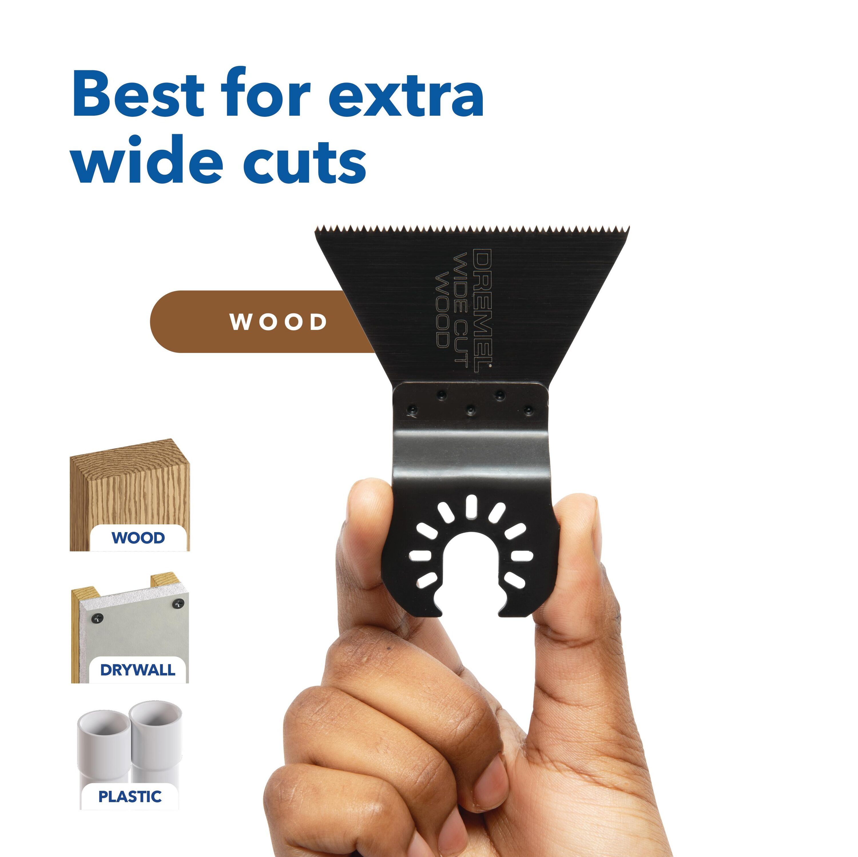 Cuchilla para herramienta oscilante Dremel Universal True Fit PVC Flush Cutting de acero al alto carbono MM105W-1