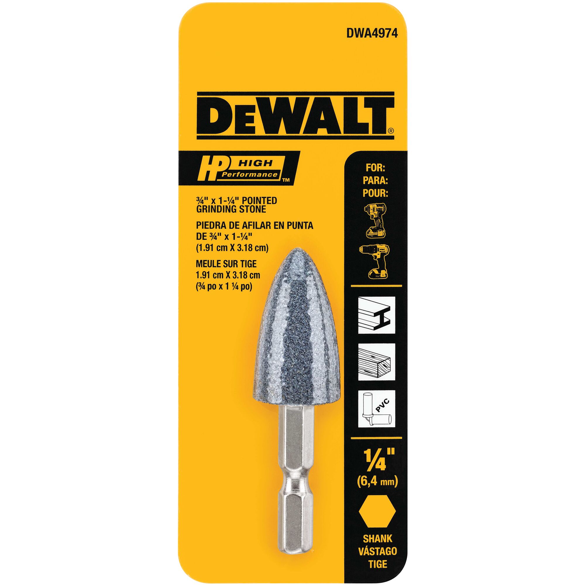 Accesorio para afilado y rectificado DEWALT óxido de aluminio de 3/4 pulgadas DWA4974