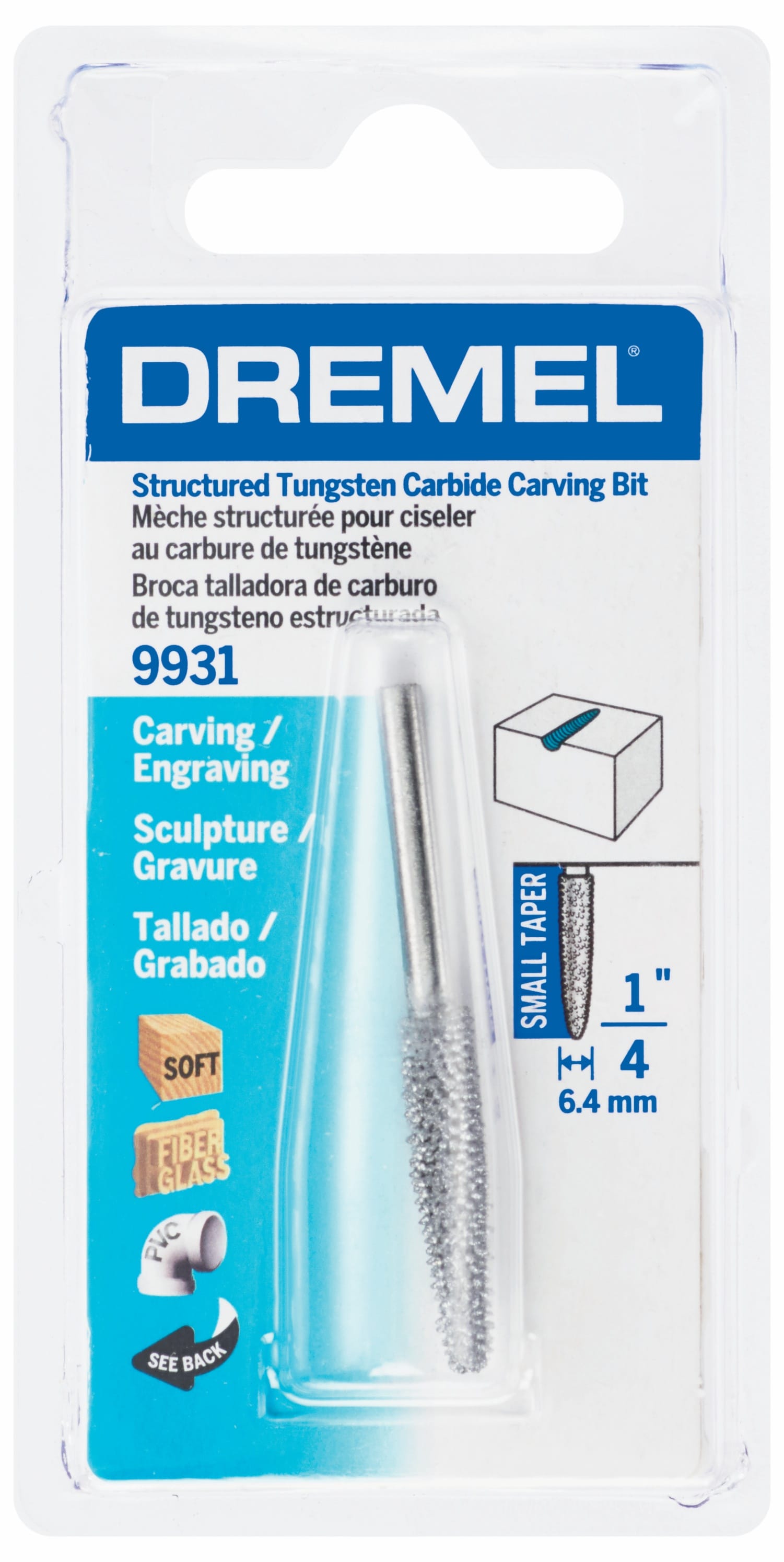 Punta de corte de carburo de tungsteno de 1/4 pulgadas para Dremel Accesorio 9931-03