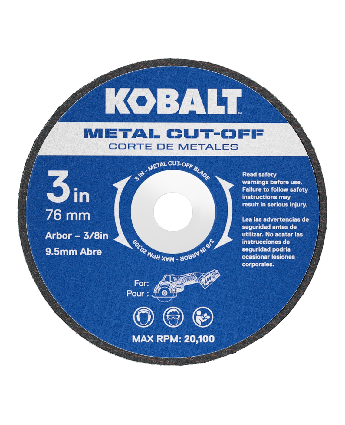 Conjunto de Accesorios de Corte de Rueda de 3 pulgadas de Acero de 3 Piezas Kobalt KMW 224-03