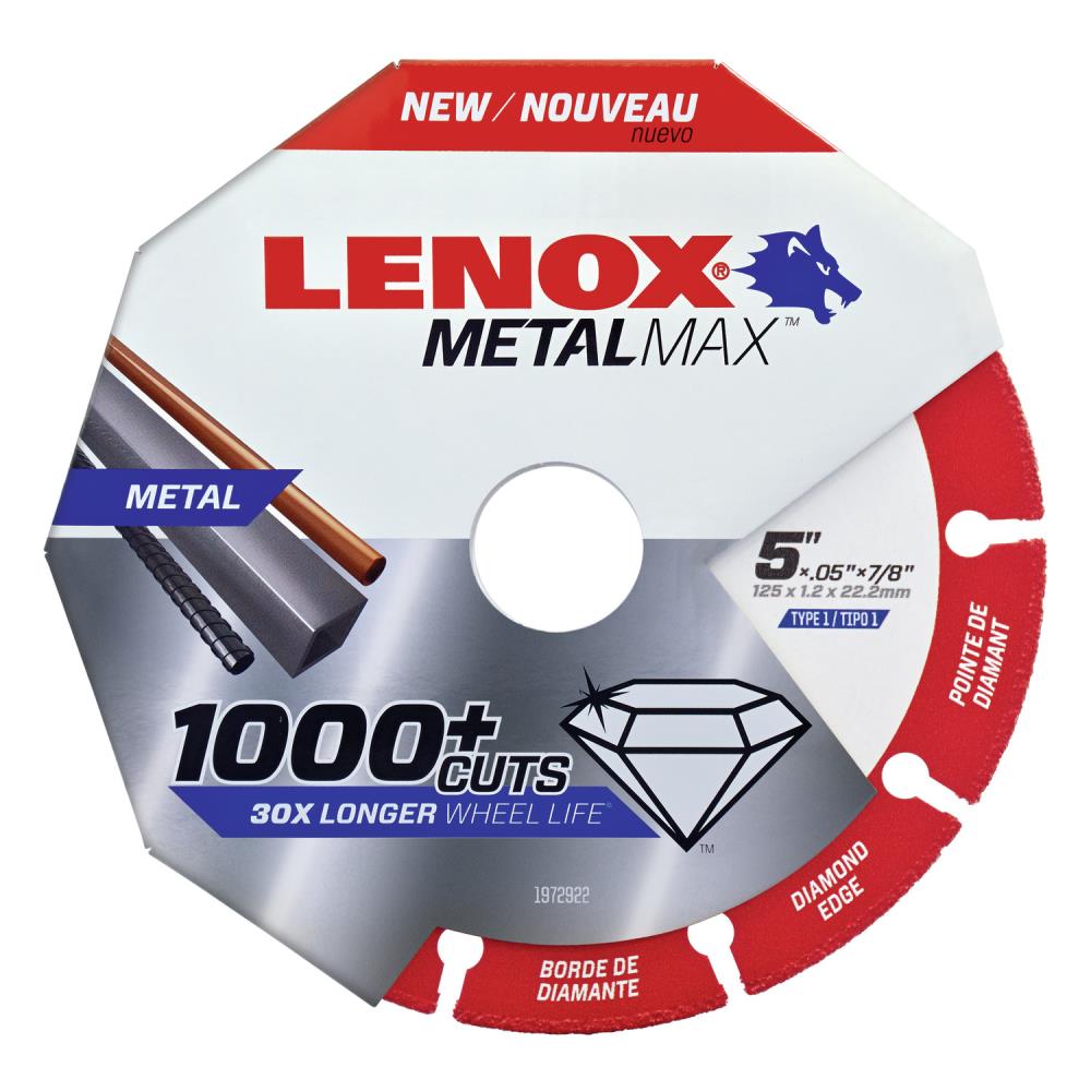 Disco de corte LENOX Metalmax con grano de diamante de 5 pulgadas, accesorio 1972922