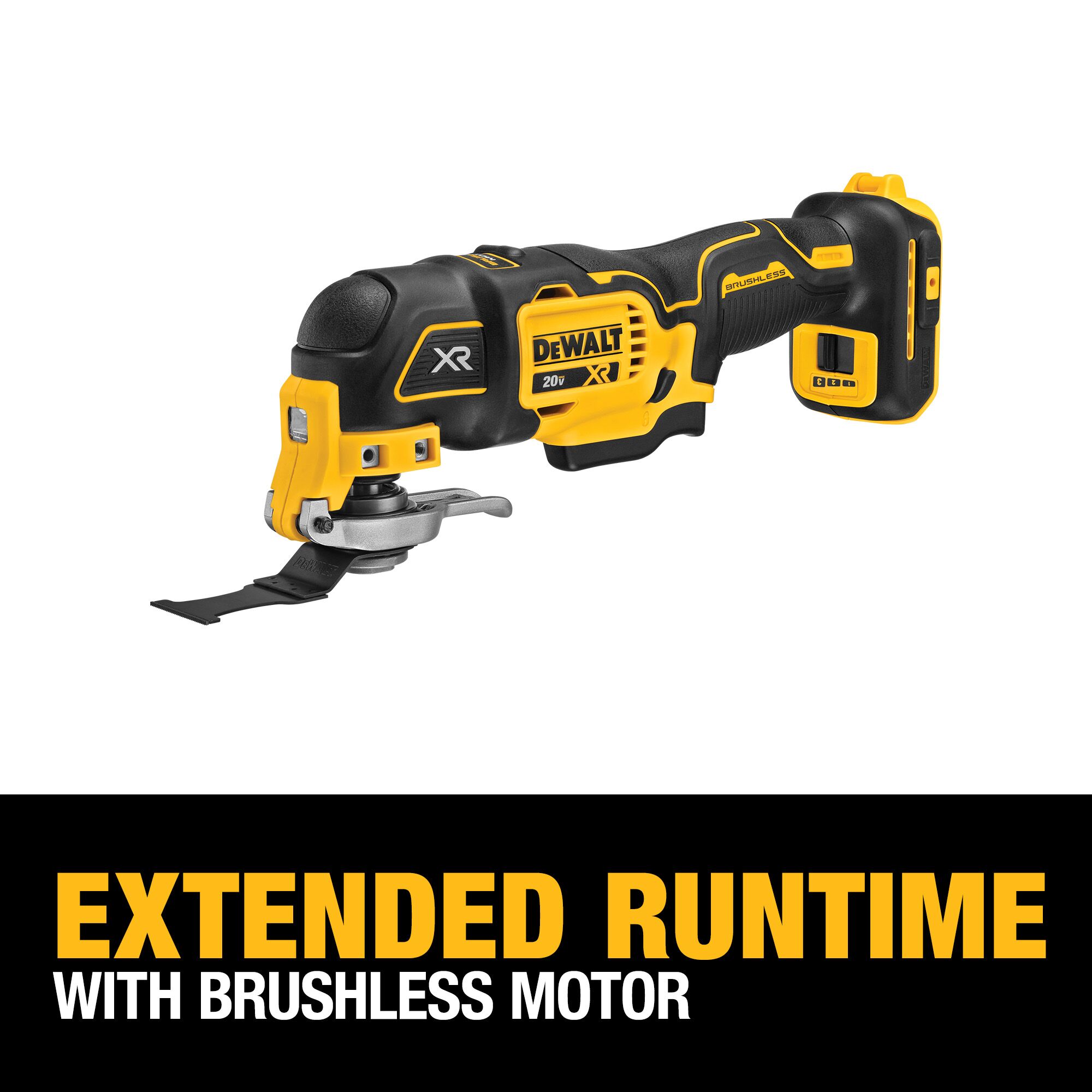 Herramienta oscilante multifuncional inalámbrica DEWALT XR 20V Max con motor sin escobillas de 3 velocidades, estuche suave y 1 batería incluida - 8 piezas (DCS356SD1)