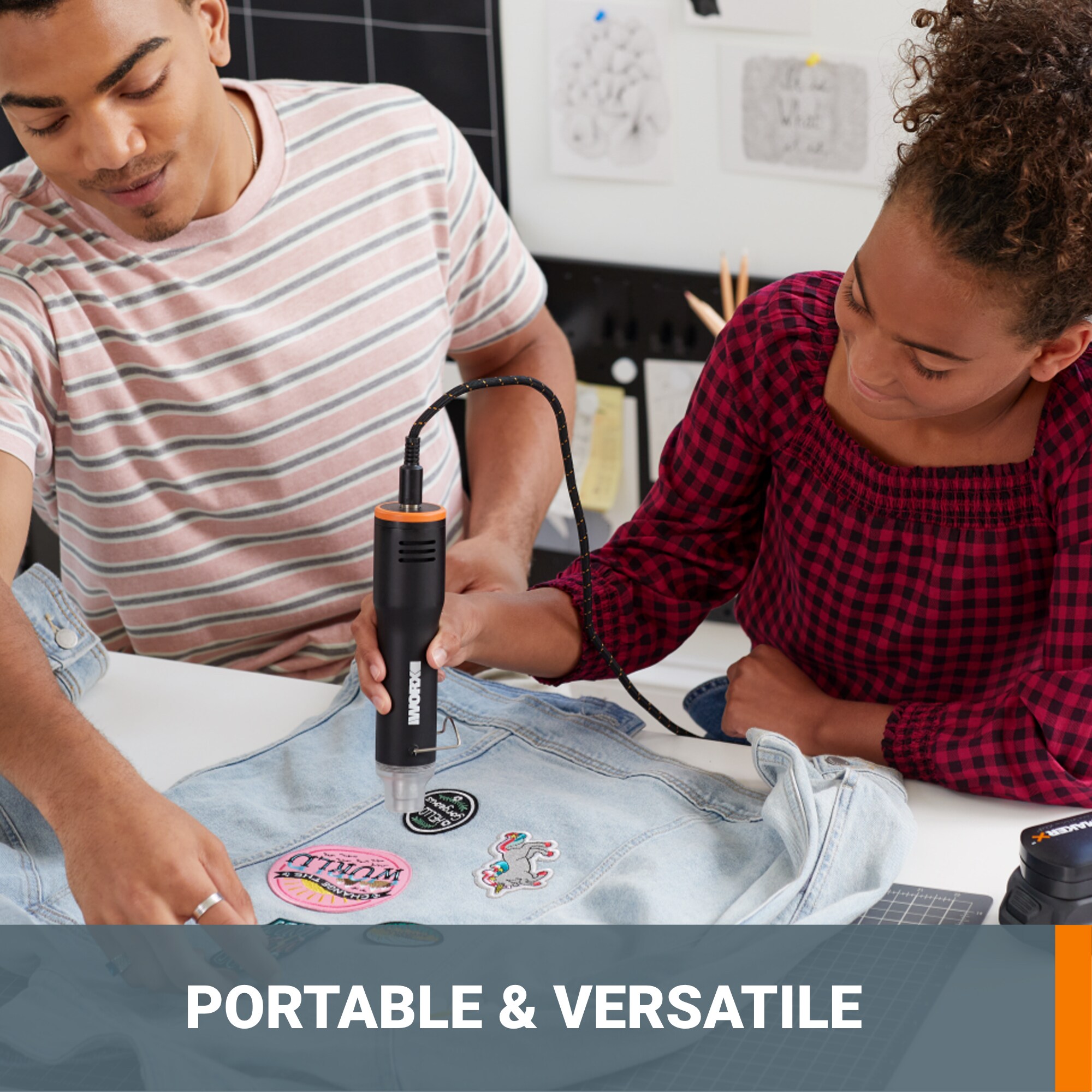 Kit de herramientas rotativas inalámbricas WORX MakerX de velocidad variable de 20 voltios máximo para manualidades (batería incluida) (cargador incluido) WX989L