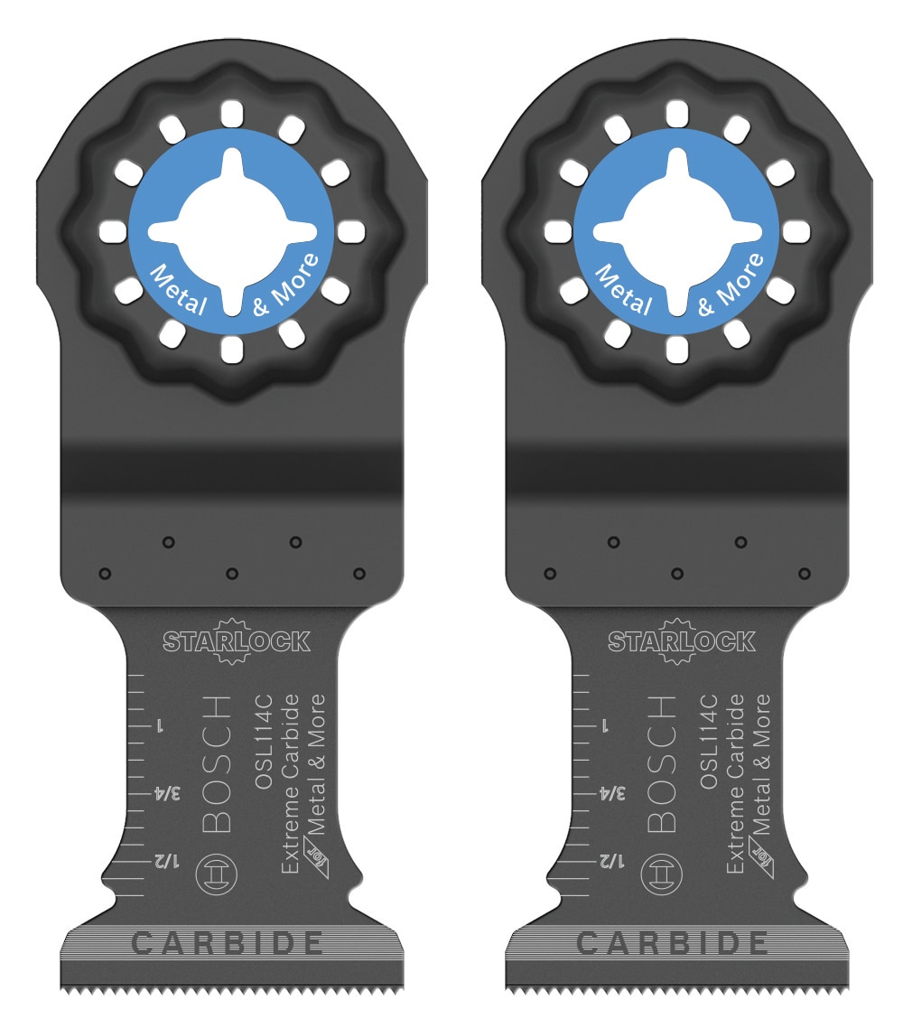 Hoja de herramienta oscilante de carburo en pack de 2 Bosch Starlock OSL114C-2