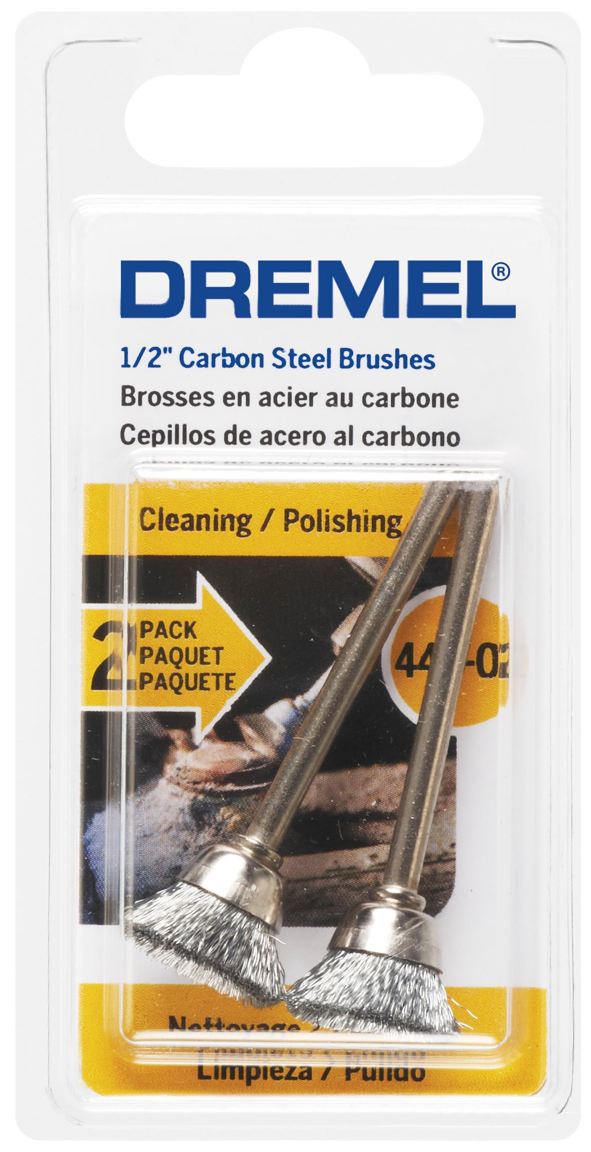 Dremel Accesorio de Brocha de Limpieza/Pulido de Acero de 1/2 pulgadas de 2 piezas 442-02