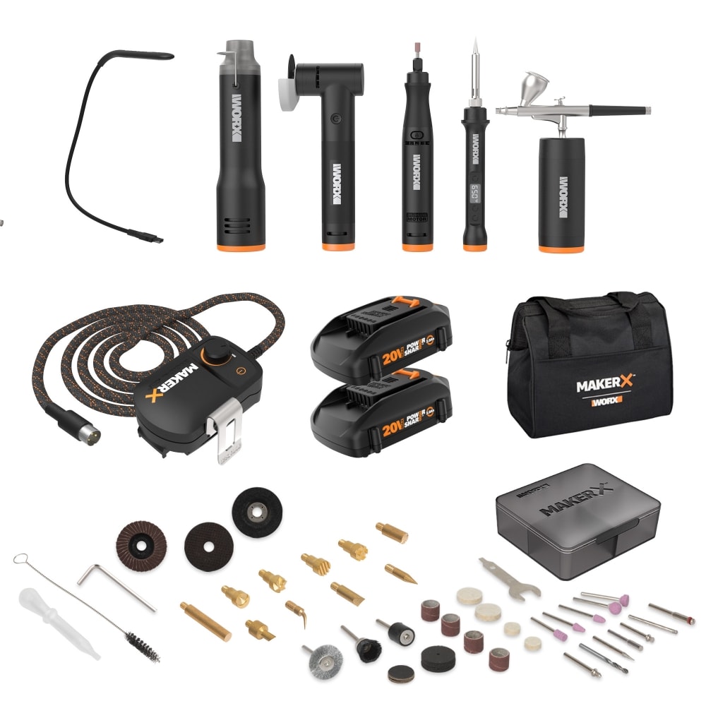Juego de Herramientas Inalámbricas para Manualidades WORX MakerX Velocidad Variable 20V Máx (Incluye Batería y Cargador) WX996L