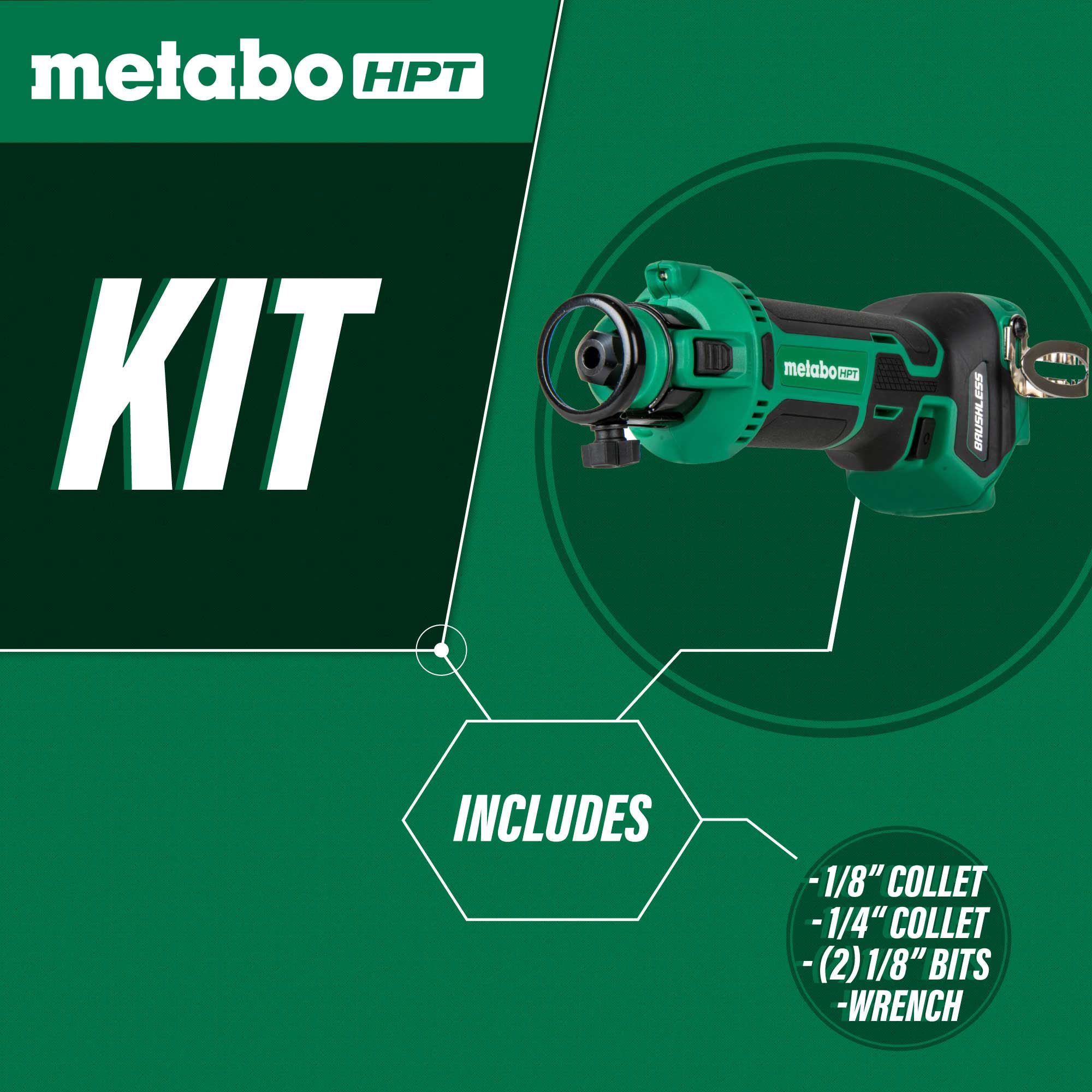 Herramienta rotativa inalámbrica Metabo HPT MultiVolt de 1 velocidad y 18 voltios para cortar (batería no incluida) M18DYAQ4M