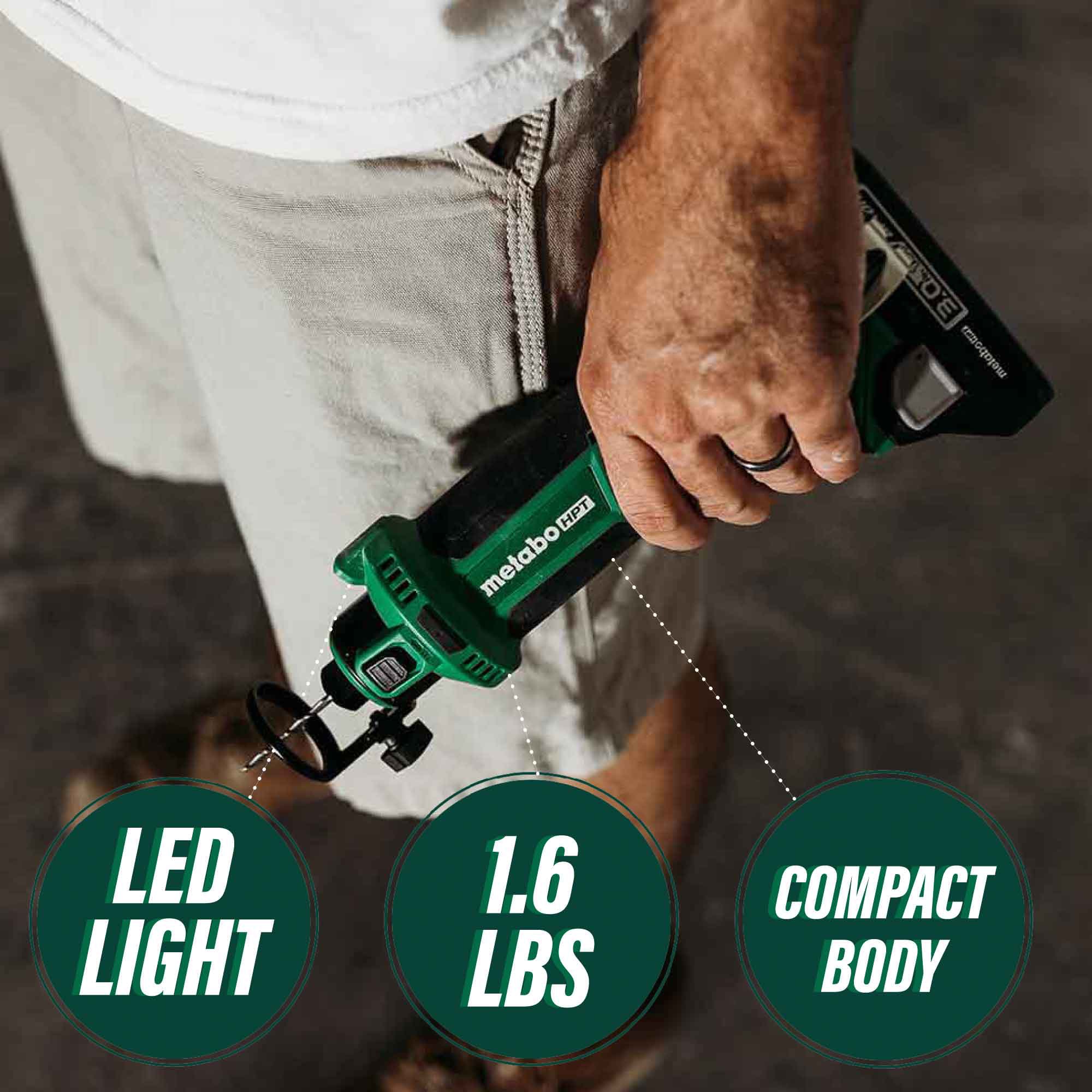 Herramienta rotativa inalámbrica Metabo HPT MultiVolt de 1 velocidad y 18 voltios para cortar (batería no incluida) M18DYAQ4M