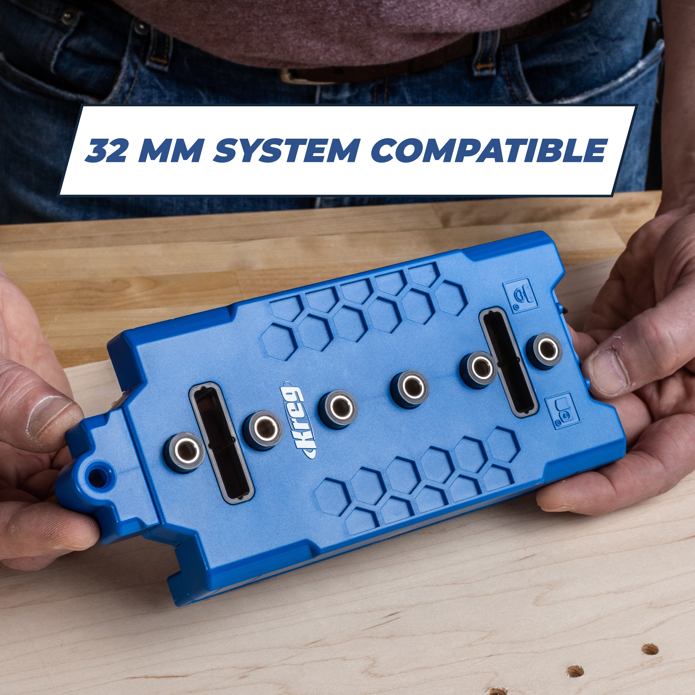 Plantilla para clavija de repisa Kreg 5mm - Crea agujeros perfectamente espaciados a intervalos de 1-1/4 pulgadas (32 mm) KMA3232