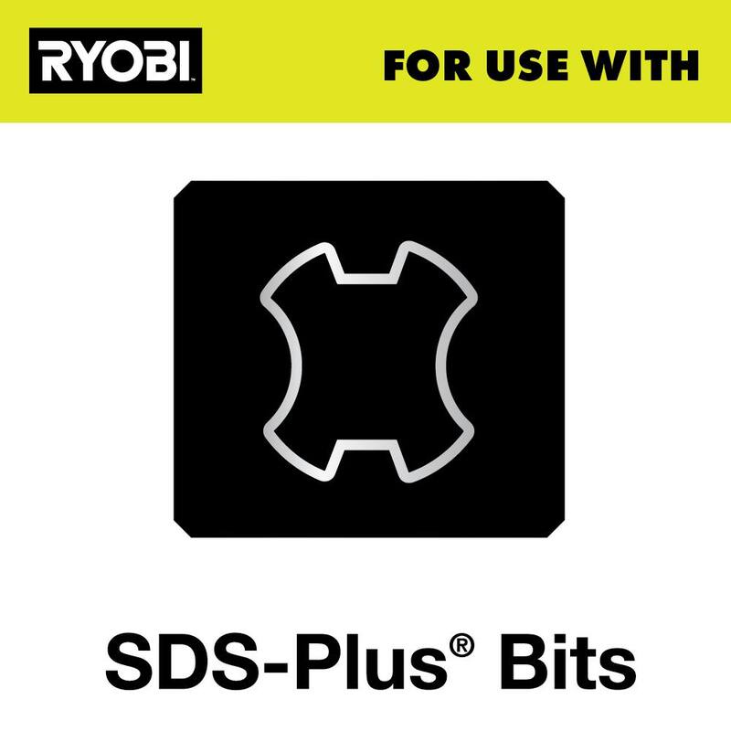 RYOBI ONE+ Taladro martillo rotativo inalámbrico de 18V de iones de litio de 1/2 pulgadas SDS-Plus (solo herramienta) - P222