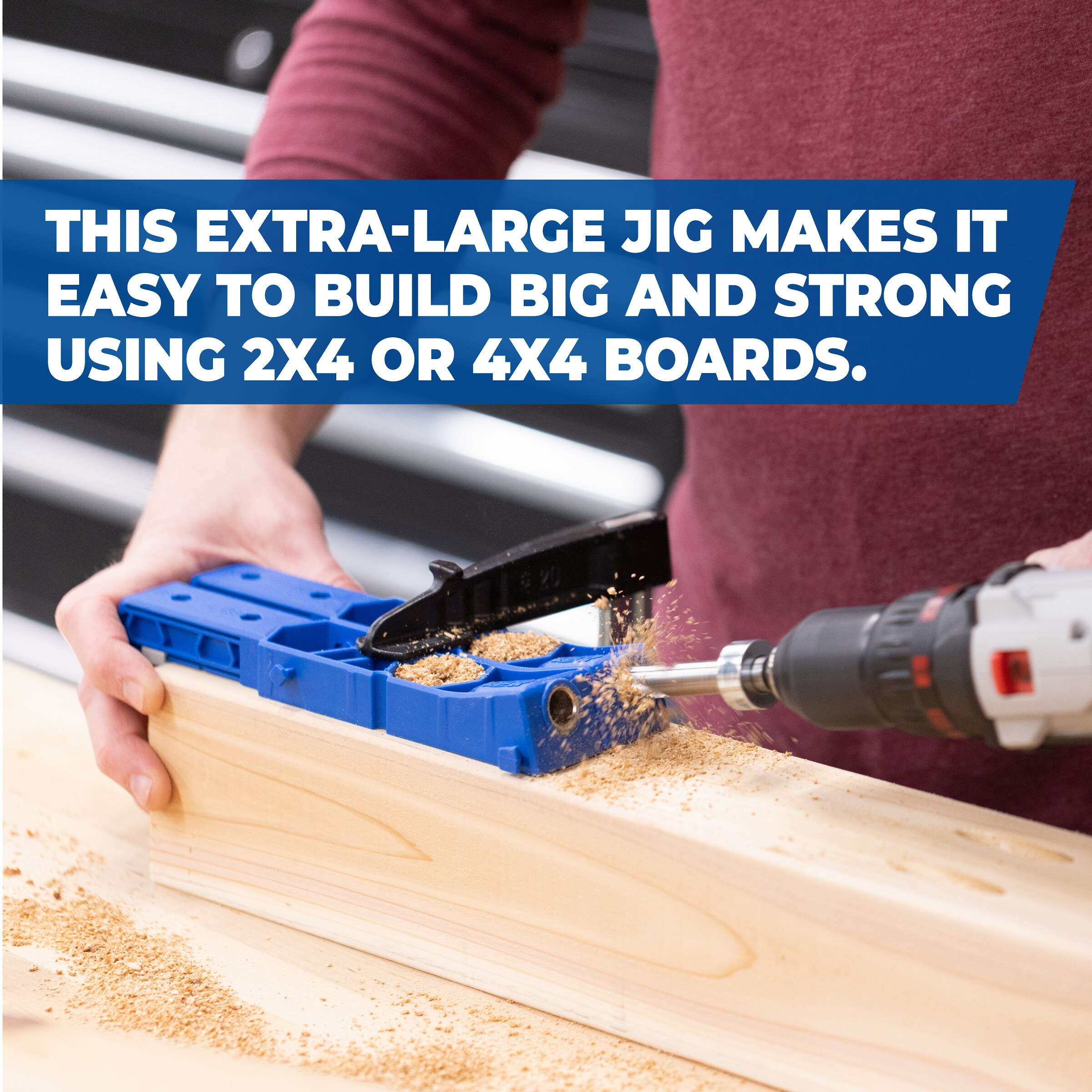 Kreg Pocket-Hole Jig XL - Tamaño ajustable, guías de perforación doble desmontables, sujeción segura KPHJ920