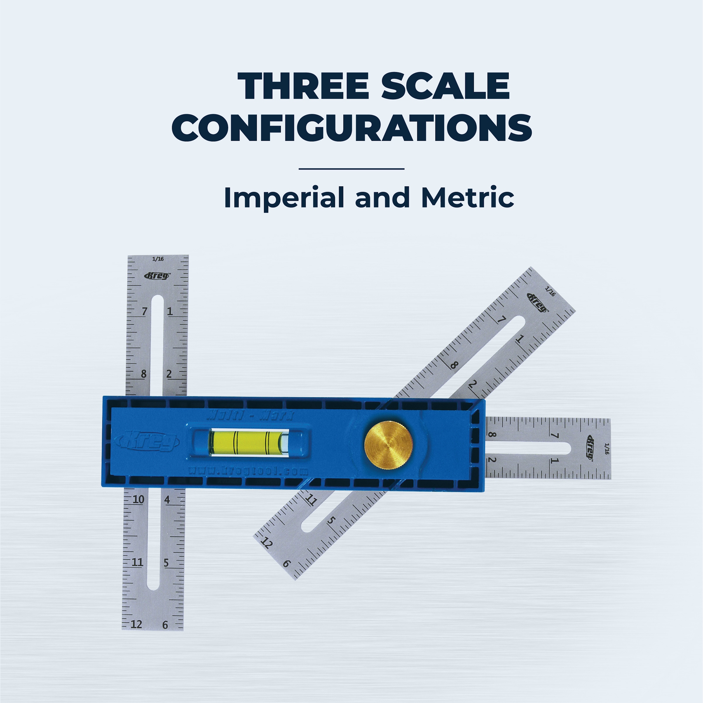 Accesorio Kreg Multi-Mark Jig con Tres Configuraciones de Escala, Escala Imperial y Métrica, Nivel de Torpedo Incorporado KMA2900