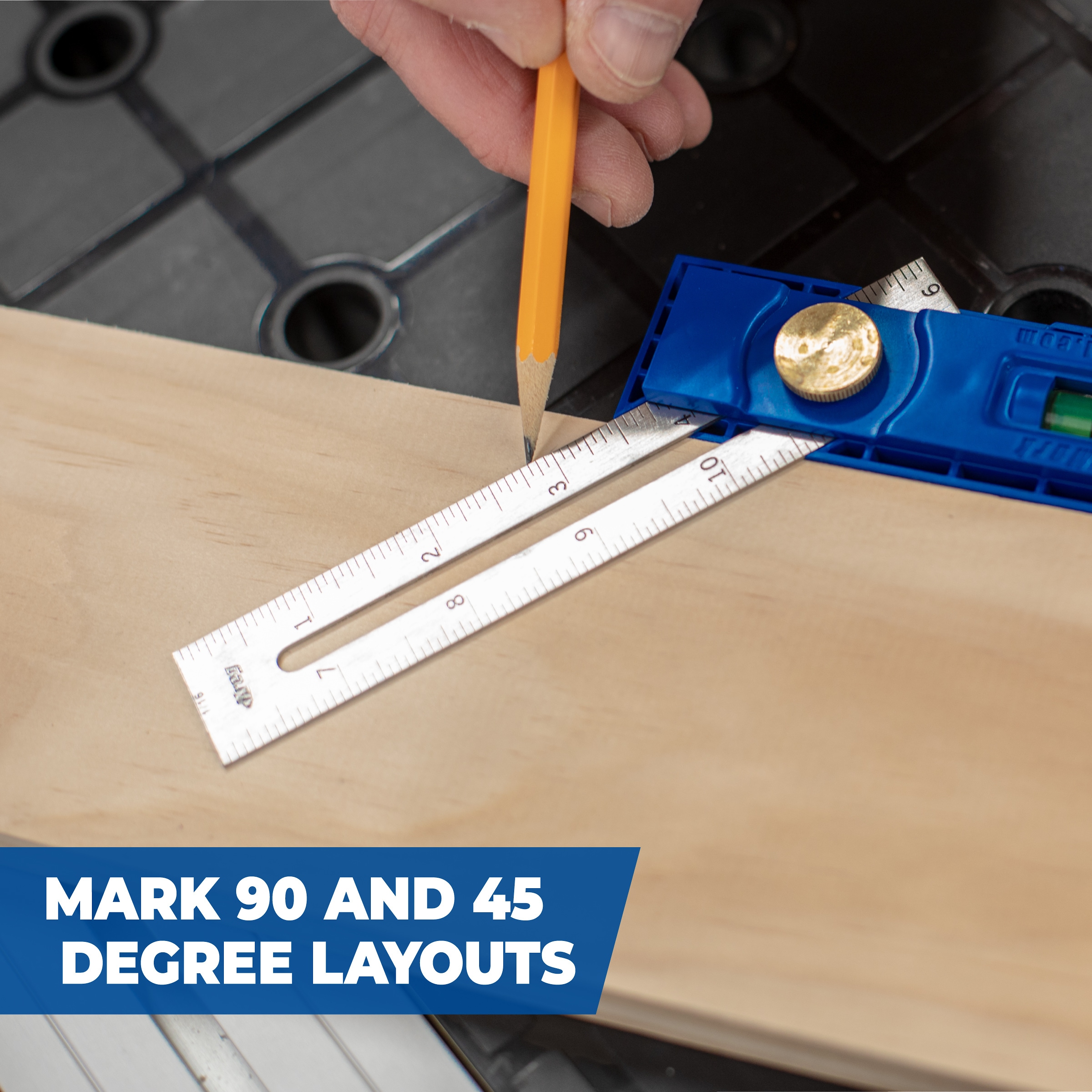Accesorio Kreg Multi-Mark Jig con Tres Configuraciones de Escala, Escala Imperial y Métrica, Nivel de Torpedo Incorporado KMA2900