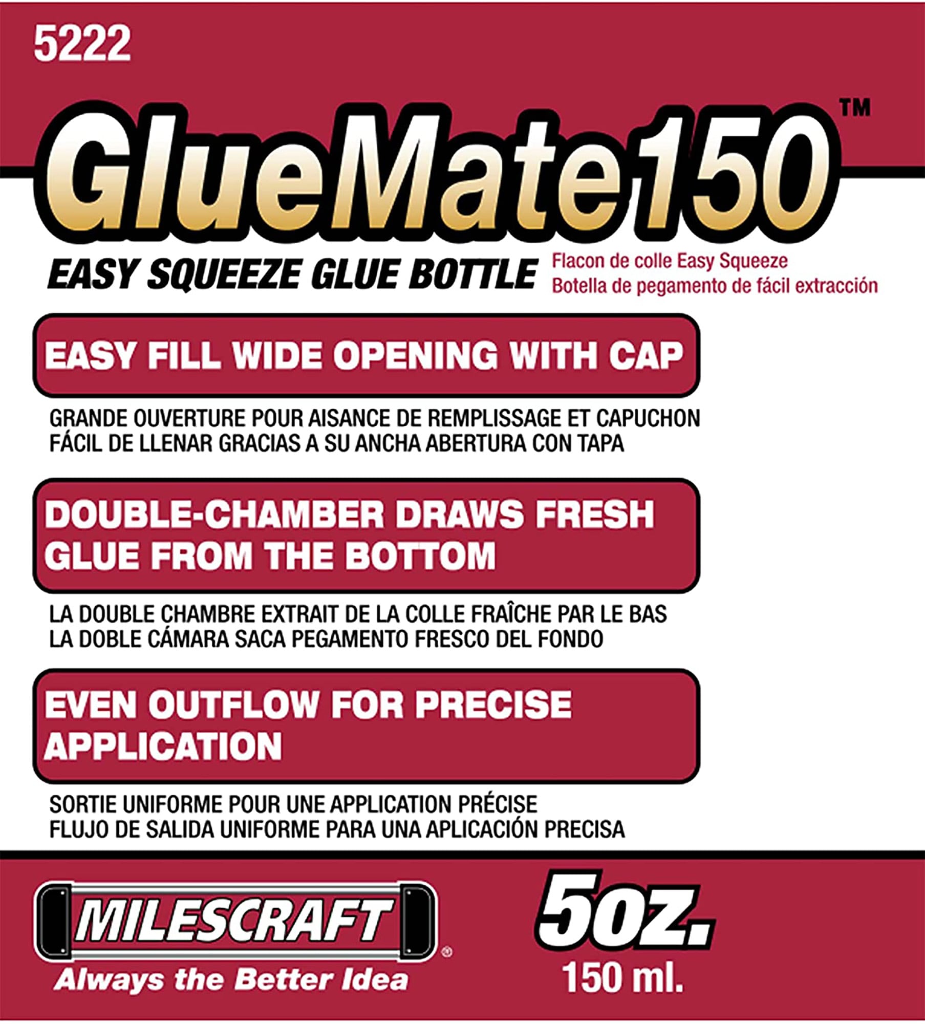 Paquete de 4 botellas de pegamento con puntas Milescraft Gluematekit 73690003