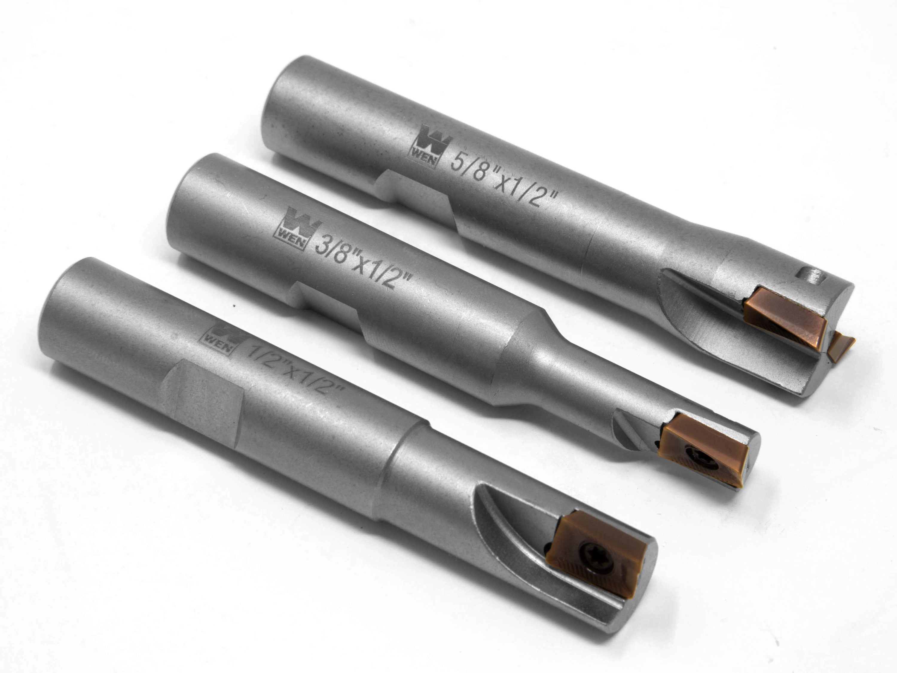 Conjunto de 3 piezas de fresa indexable de carburo de 90 grados con hombro cuadrado WEN Db003e en estuche de almacenamiento de aluminio DB003E