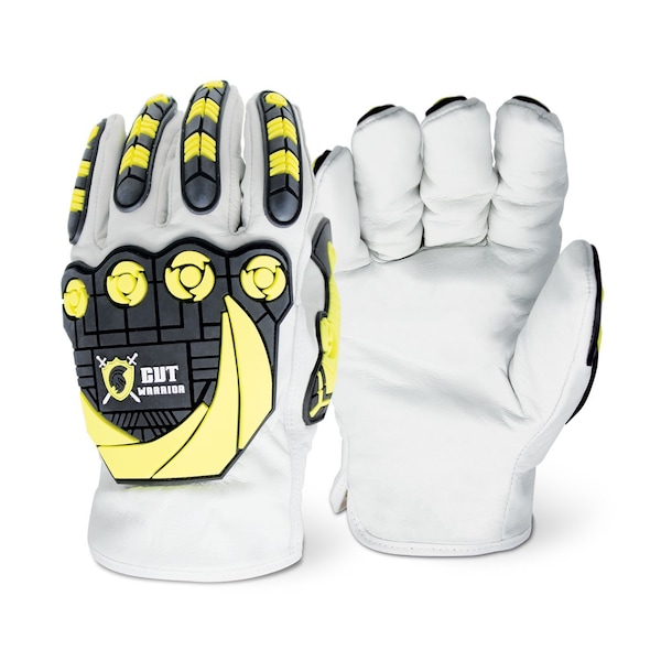 Guantes de impacto resistentes a cortes de alta visibilidad para cortes, talla M - Nivel de corte A6, 1 par - 2896 (M)