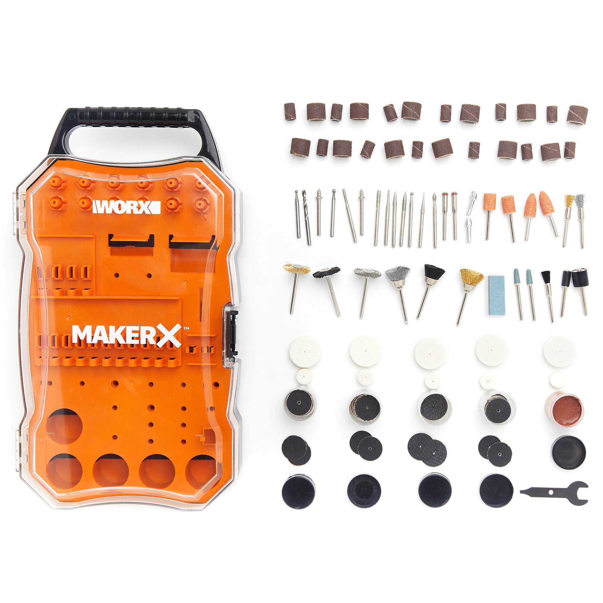 Kit de Accesorios para Herramienta Rotativa WORX MakerX para Todas las Herramientas Rotativas Estándar (201 Piezas) WA7208