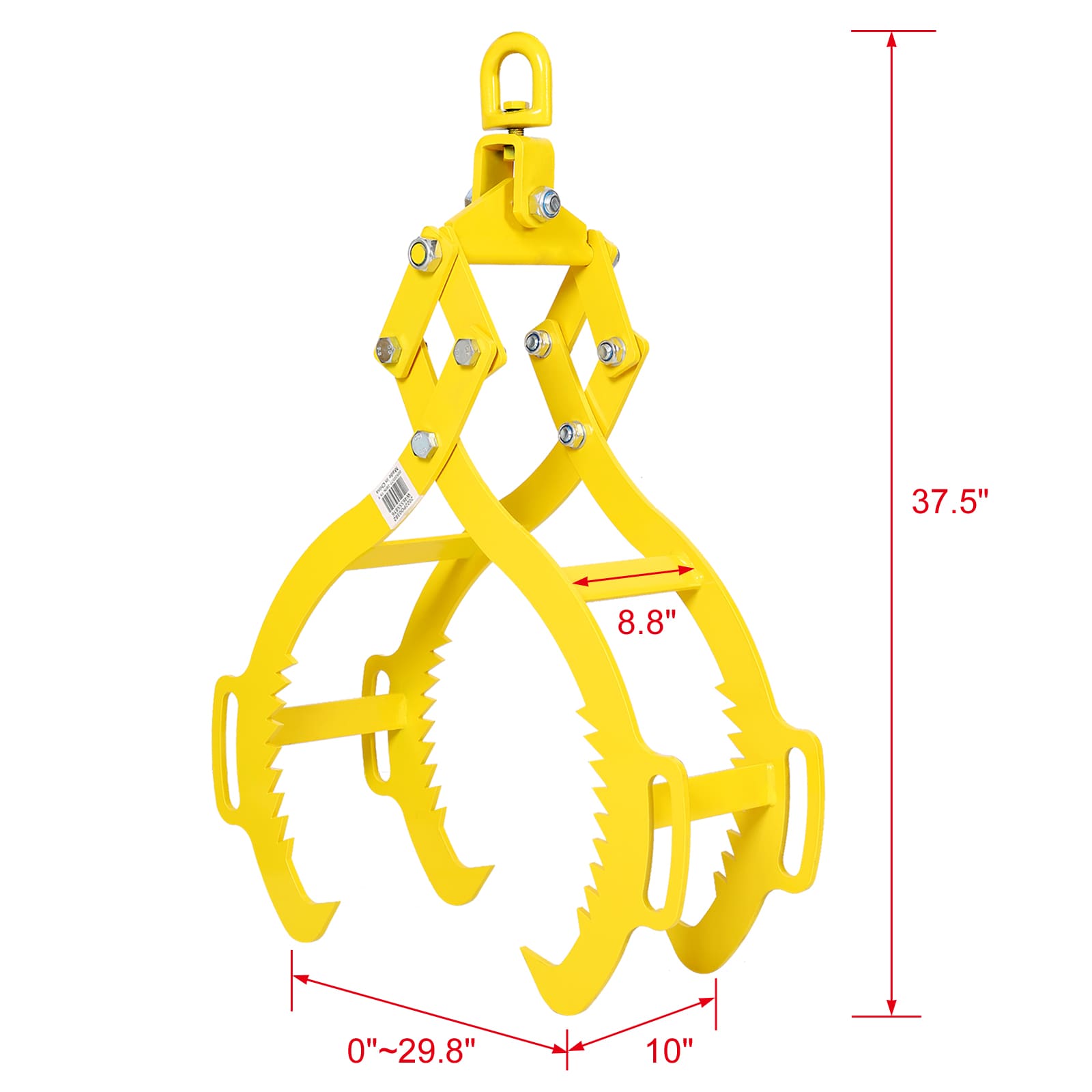Garfio para levantar troncos de madera Siavonce 4 garras, 28 pulgadas, de acero sólido resistente XH55816