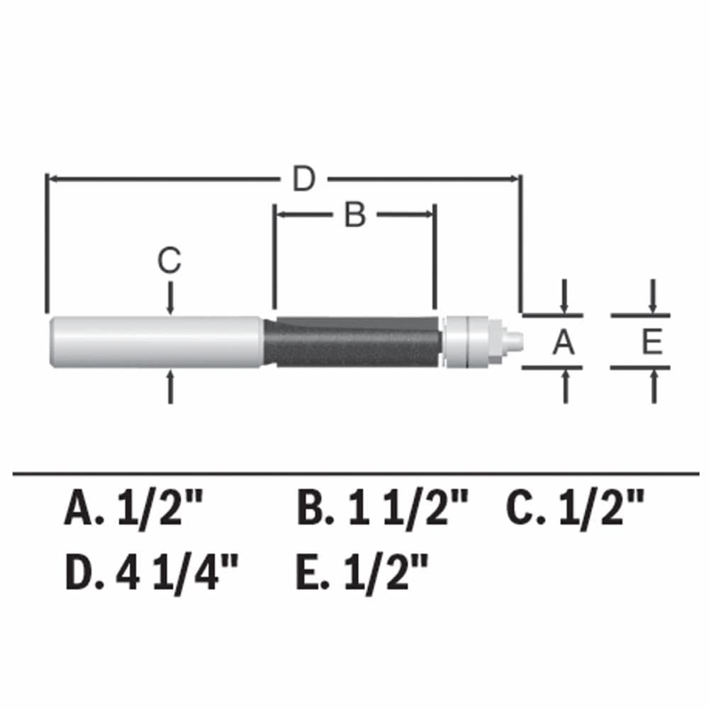 Broca para router con punta de carburo de 1/2 pulgada para plantillas/acabados 85601MC de Bosch