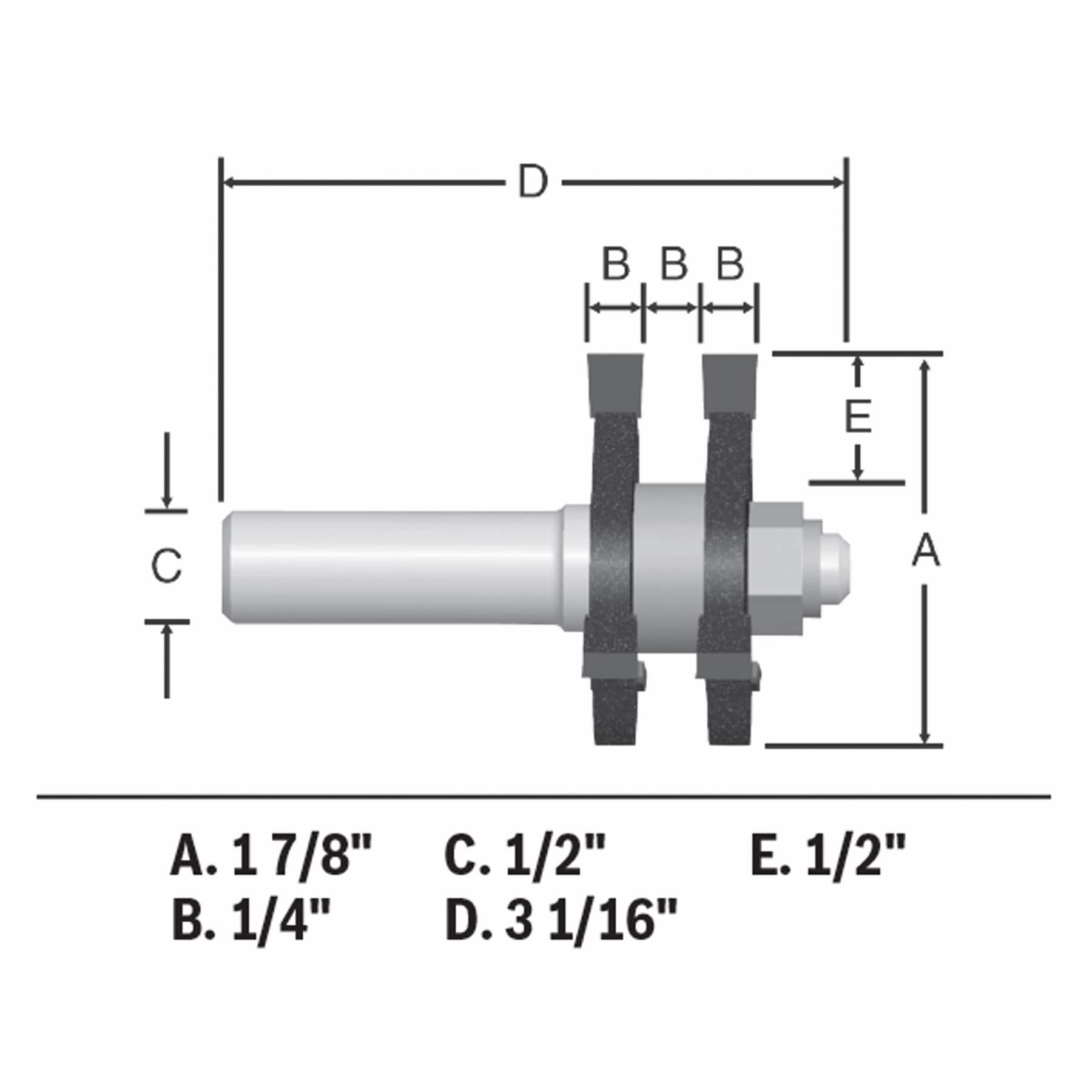 Broca Router de ranura y lengüeta con punta de carburo de 1-7/8 pulgadas Bosch 84624MC