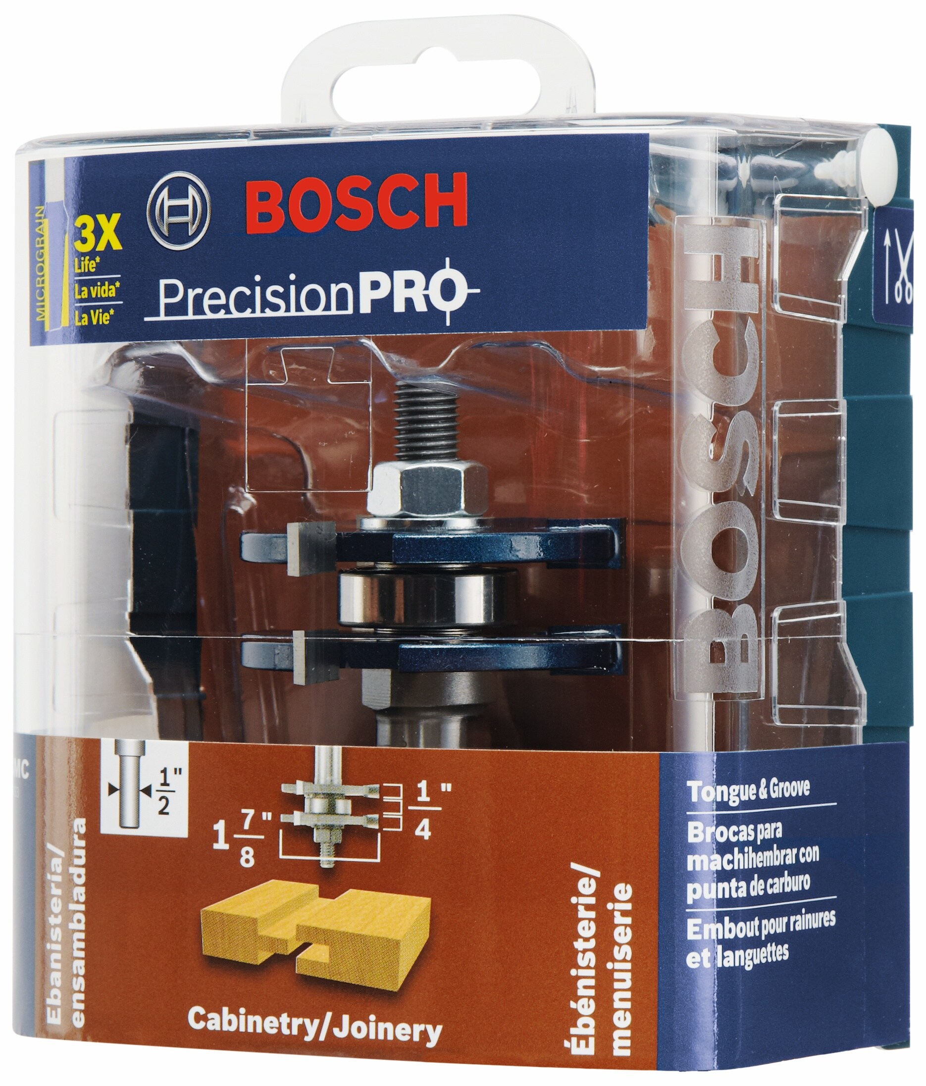 Broca Router de ranura y lengüeta con punta de carburo de 1-7/8 pulgadas Bosch 84624MC