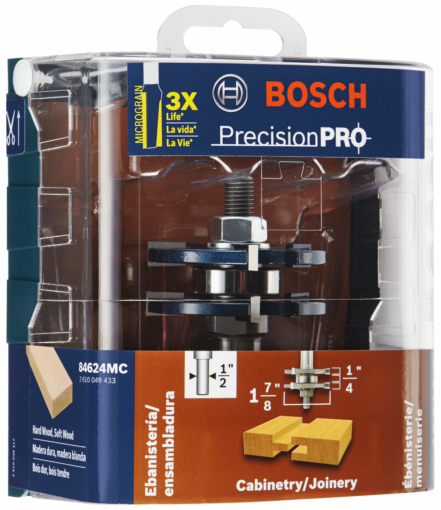 Broca Router de ranura y lengüeta con punta de carburo de 1-7/8 pulgadas Bosch 84624MC