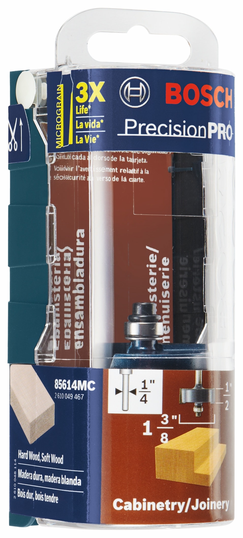 Broca para router con rodamiento de carburo de 1-3/8 pulgadas Bosch 85614MC