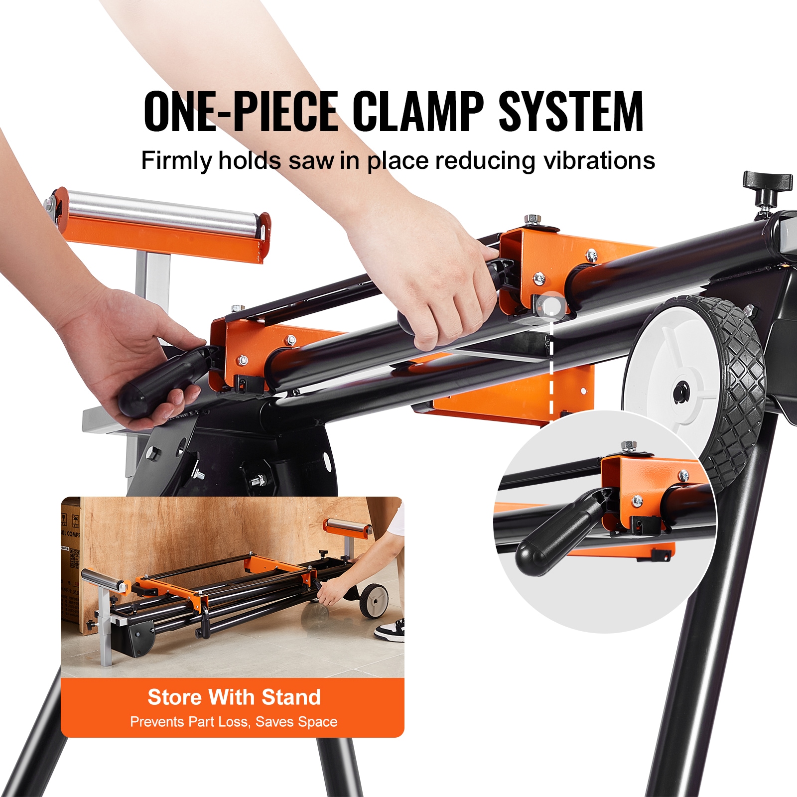 Soporte ajustable de acero para sierra ingletadora rodante de 550 lb VEVOR RZXXQ100500LBUTQPV0
