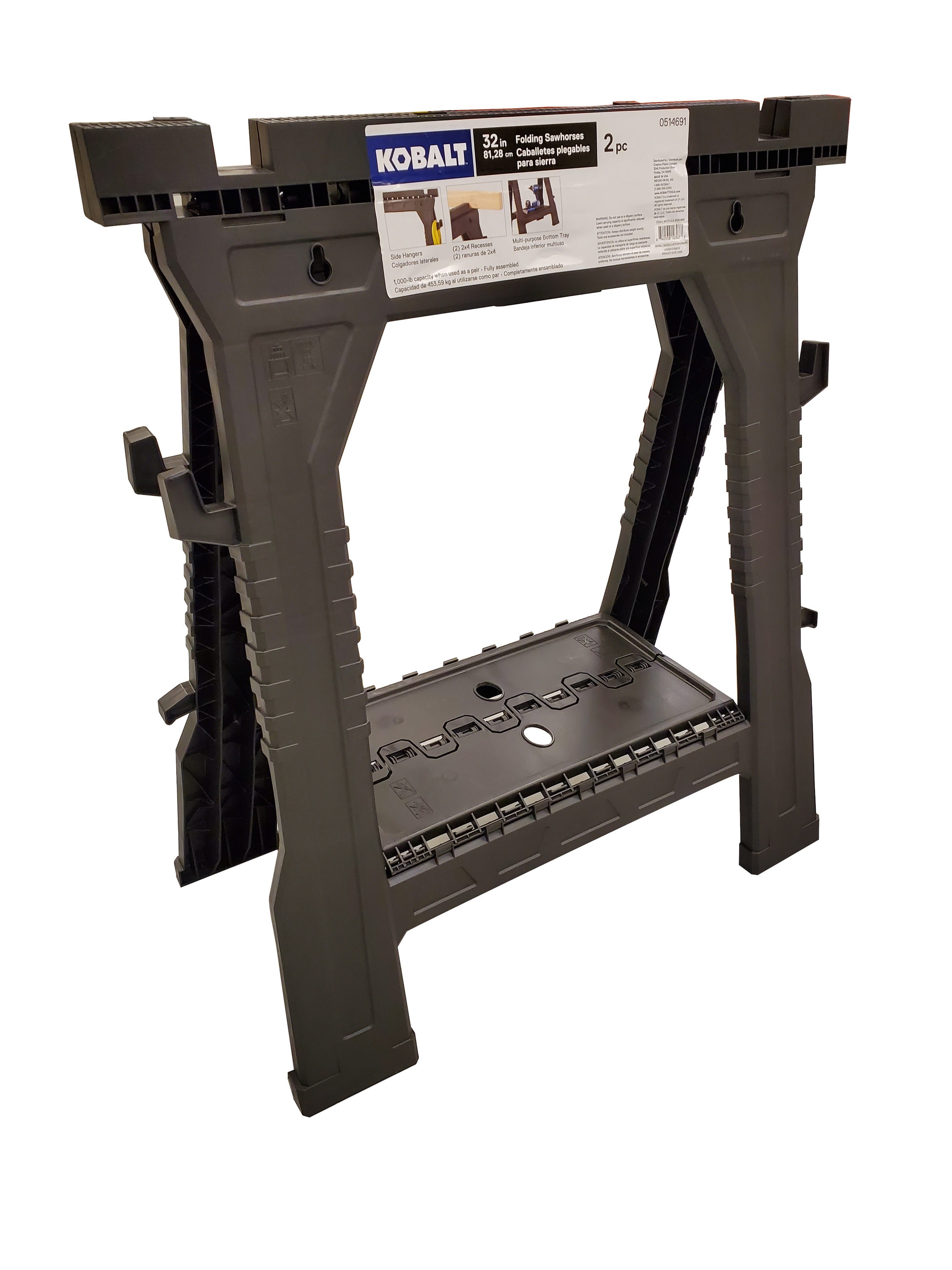Soporte para sierra de plástico Kobalt 2-Pack de 27 pulgadas de ancho por 32 pulgadas de alto (capacidad de 1000 lb)