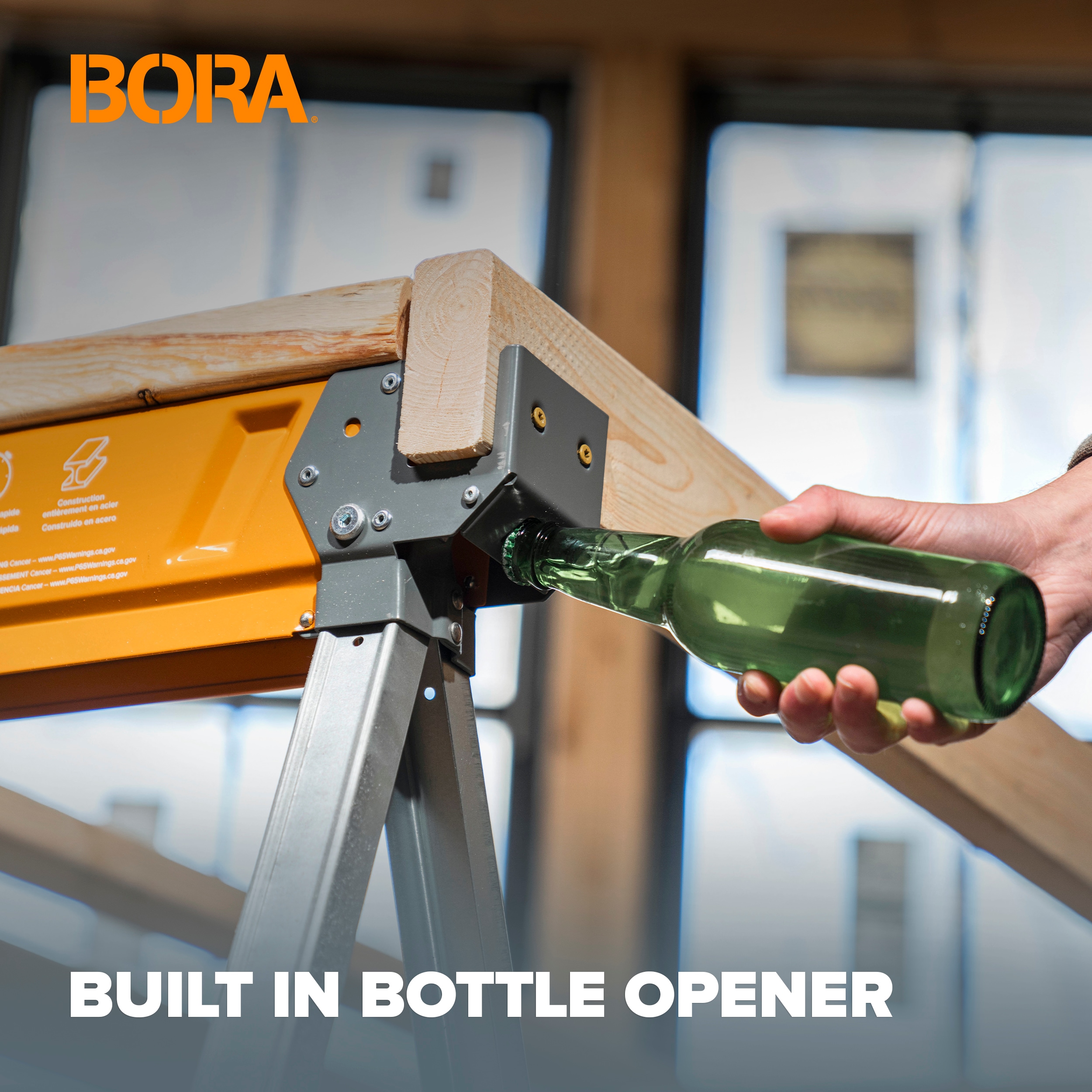 BORA Workhorse XT Caballo de Sierra Ajustable de Acero de 38 pulgadas de ancho por 30 pulgadas de alto (Capacidad de 1350 lb) PM-3360