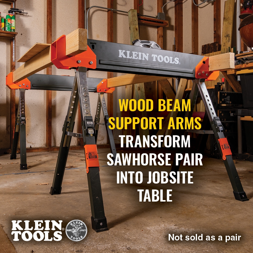 Caballo de sierra plegable de patas ajustables y mesa para sitio de trabajo Klein Tools, 1-Pack 66188