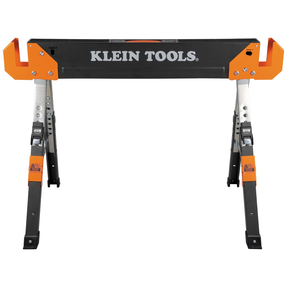 Caballo de sierra plegable de patas ajustables y mesa para sitio de trabajo Klein Tools, 1-Pack 66188