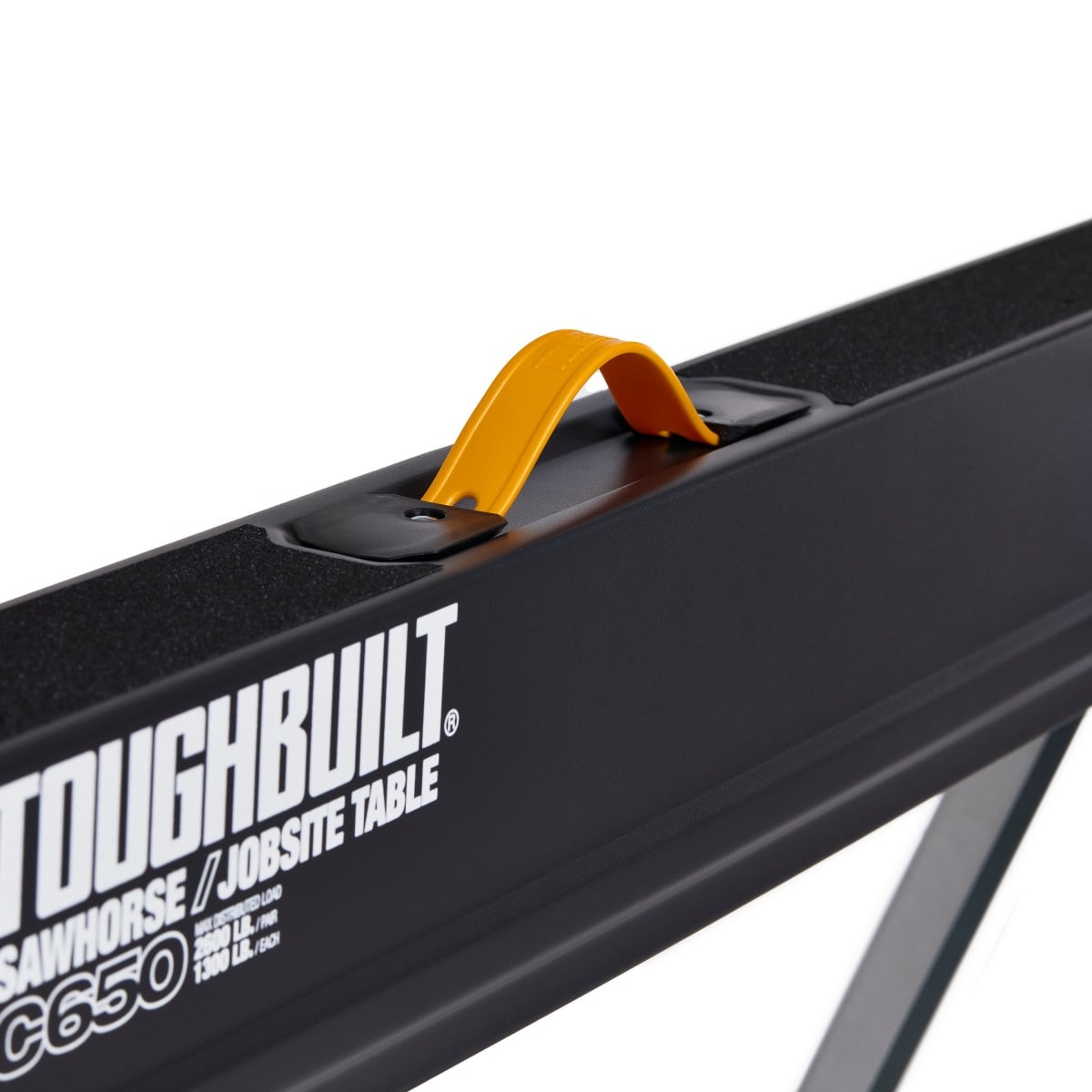 Caballo de sierra de acero ajustable TOUGHBUILT C650-2 de 42.4 pulgadas de ancho x 32.09 pulgadas de alto (capacidad de 1300 lbs) TB-C650-2