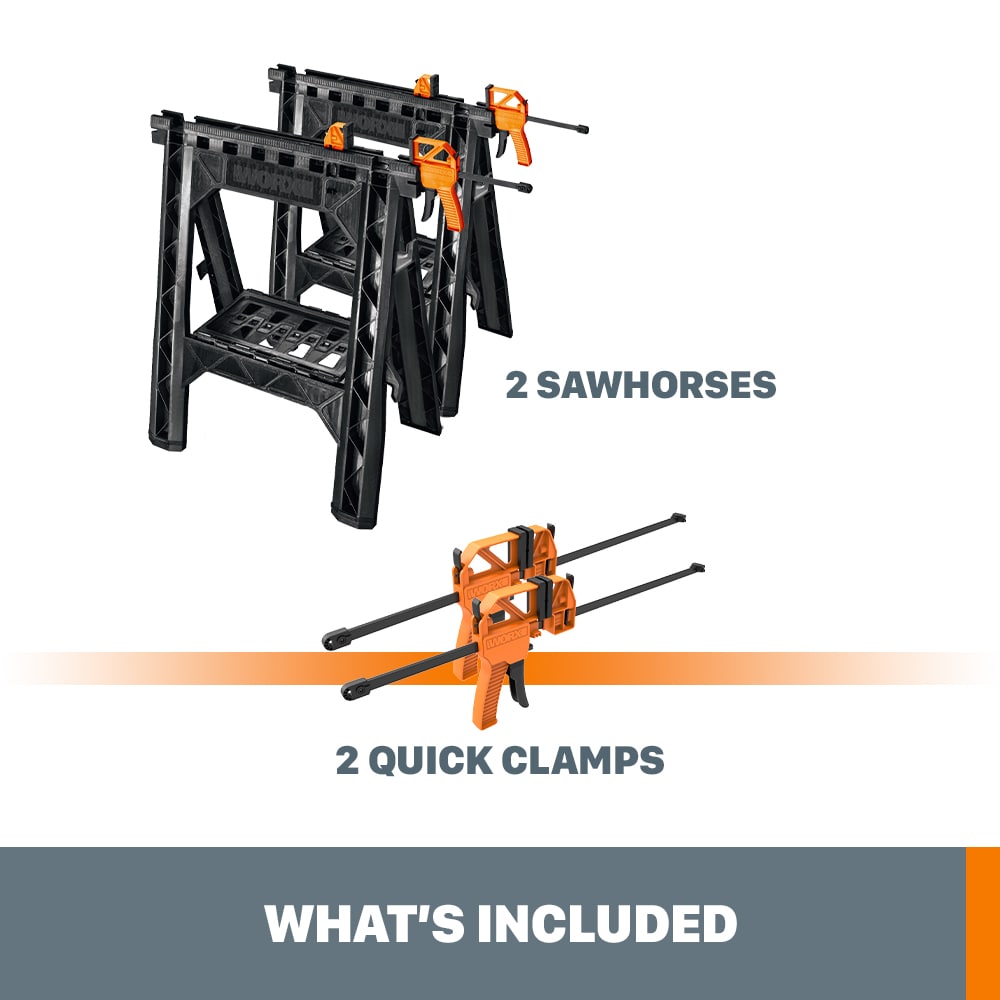 Caballo de sierra ABS WORX de 27.0 pulgadas de ancho por 32.0 pulgadas de alto (capacidad de 1000.0 lb) WX065
