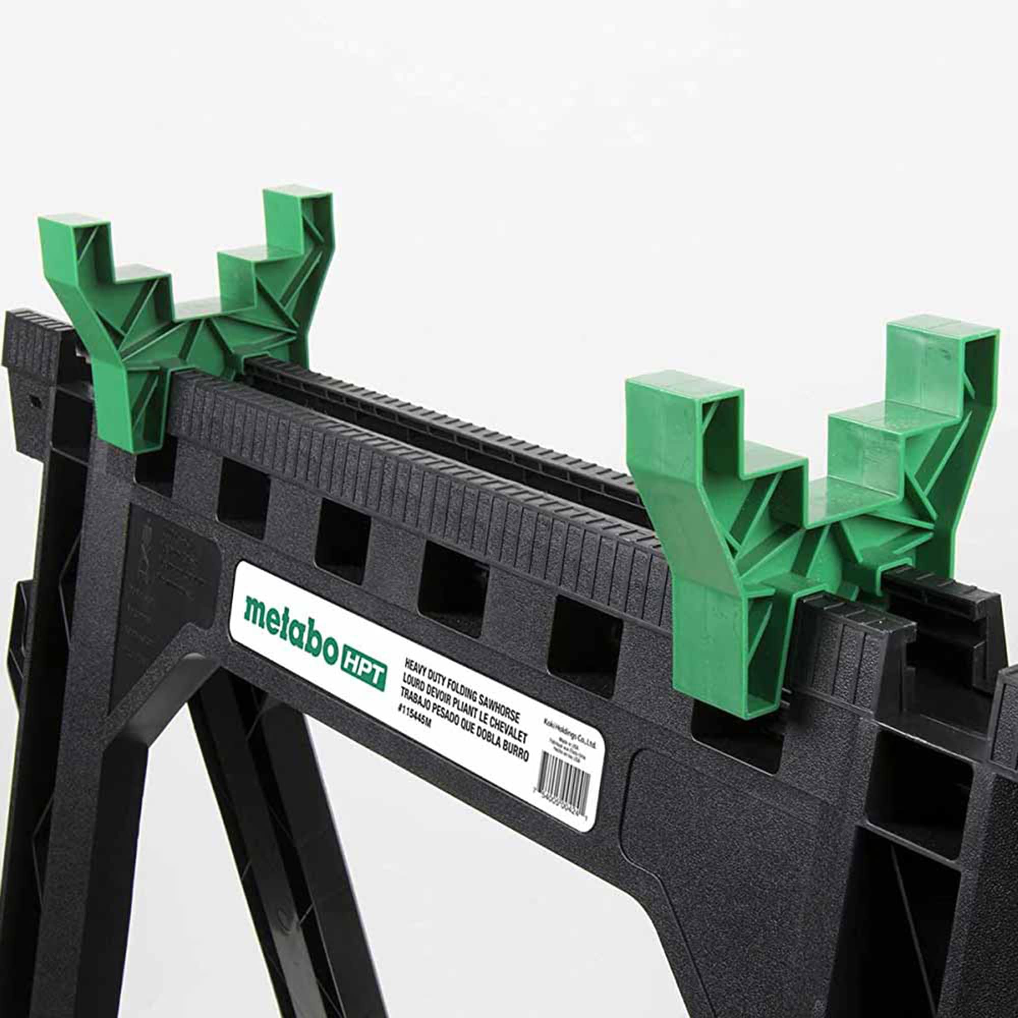 Caballo de sierra de plástico Metabo HPT de 2 paquetes de 27 pulgadas de ancho por 32 pulgadas de alto (capacidad de 1200 lb) 115445