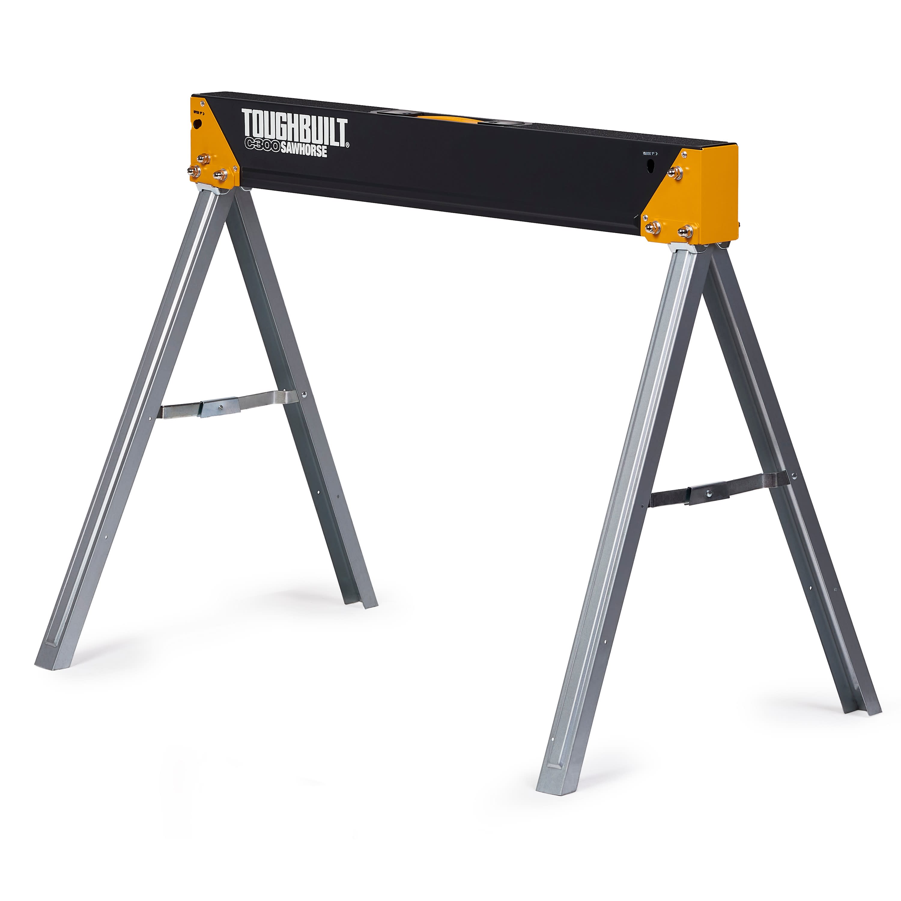 Caballo de aserradero de acero TOUGHBUILT C300-2 2-pack de 35.51 pulgadas de ancho x 28.54 pulgadas de alto (Capacidad de 2200 lb) TB-C300-2