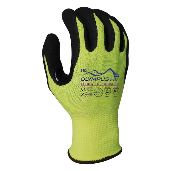 Guantes resistentes a cortes Armor Guys, Nivel de corte A3, 13g, Amarillo/Negro de alta visibilidad, L - 04-300HV-L