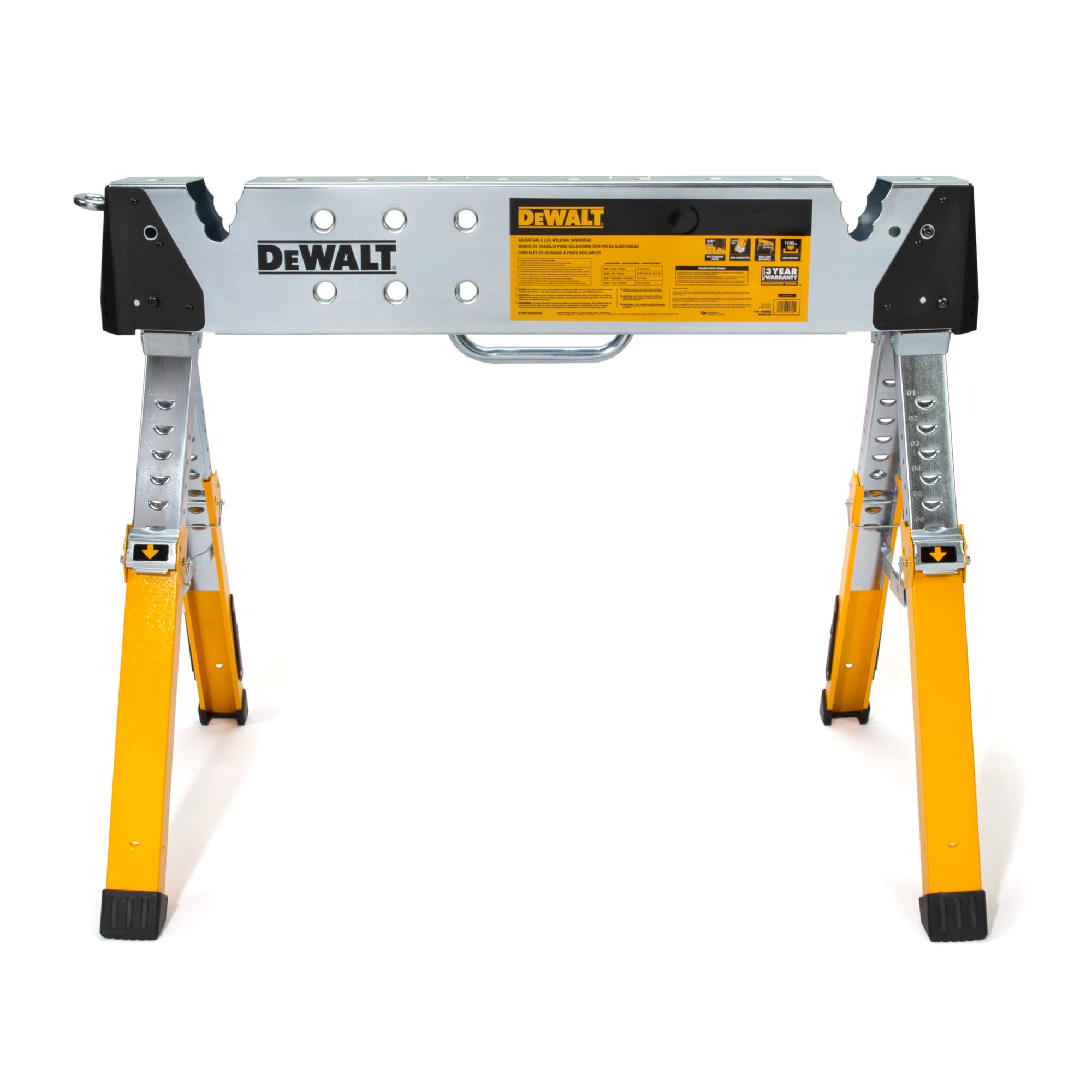 Caballo de sierra de acero ajustable para soldar DEWALT de 36 pulgadas de ancho x 33 pulgadas de alto (Capacidad de 1100 lbs) 92799