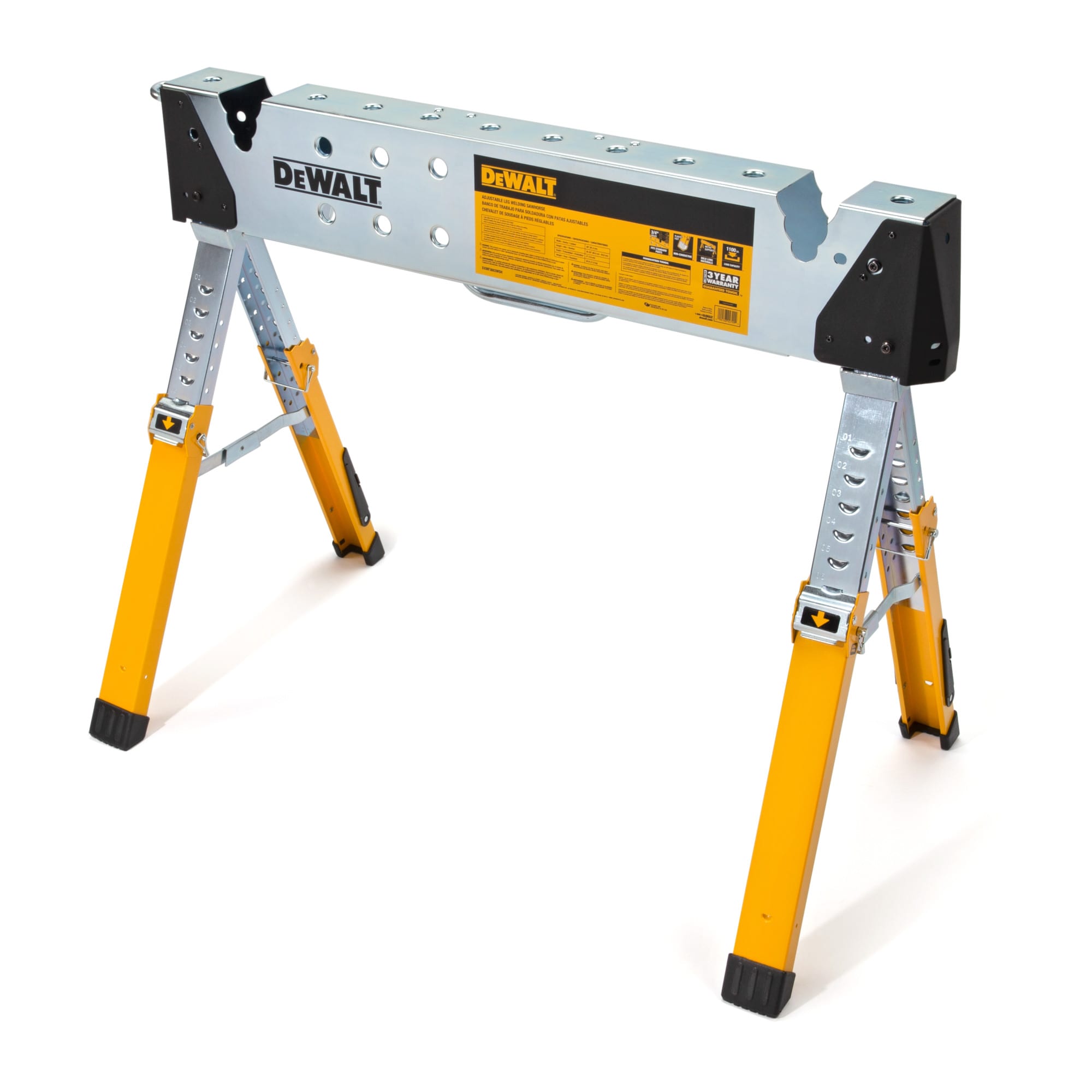 Caballo de sierra de acero ajustable para soldar DEWALT de 36 pulgadas de ancho x 33 pulgadas de alto (Capacidad de 1100 lbs) 92799