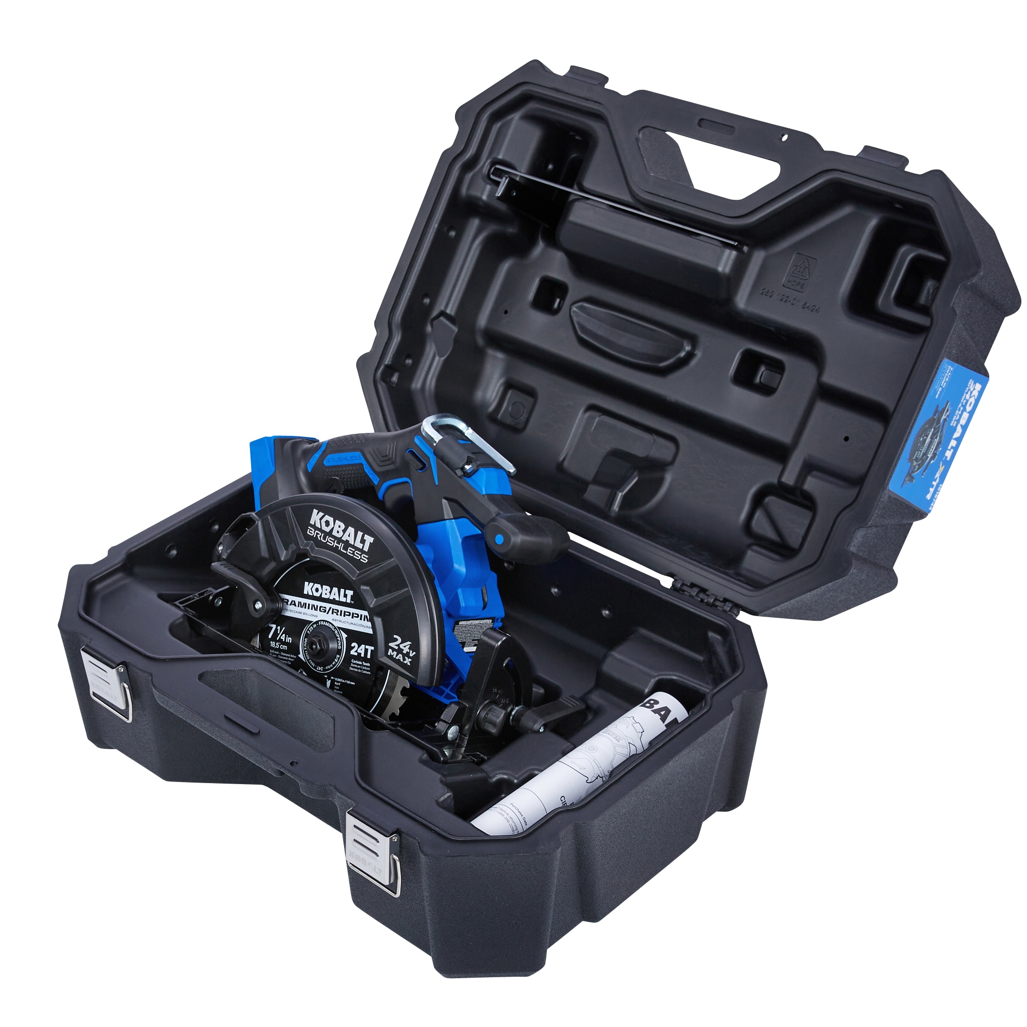Kobalt XTR Sierra circular inalámbrica de 24 voltios y 7-1/4 pulgadas con motor sin escobillas KXCS 124B-03
