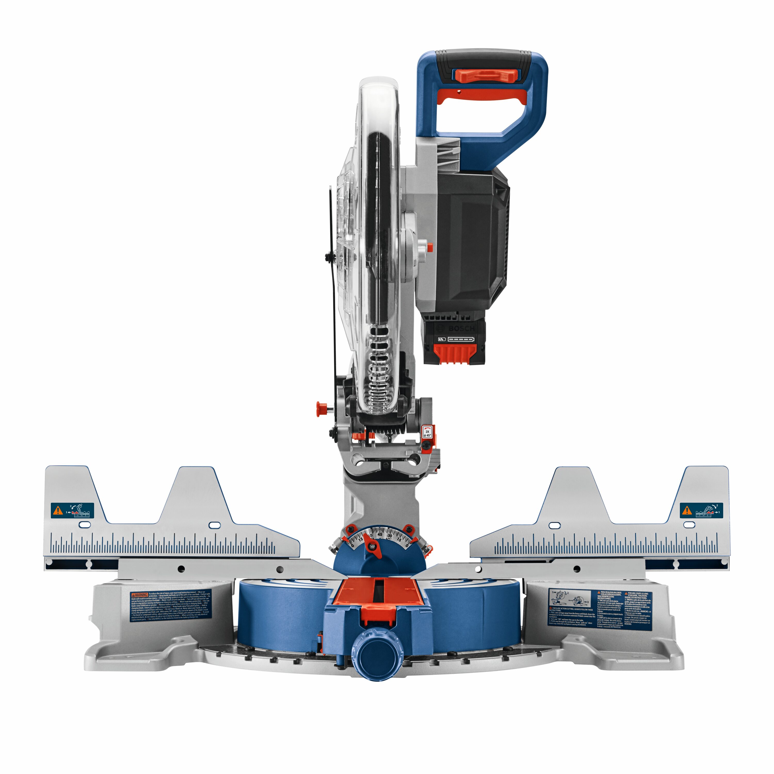 Sierra ingleteadora deslizante inalámbrica de doble bisel de 18 voltios de 12 pulgadas con batería de 8 amperios - Modelo GCM18V-12SDN14 de Bosch