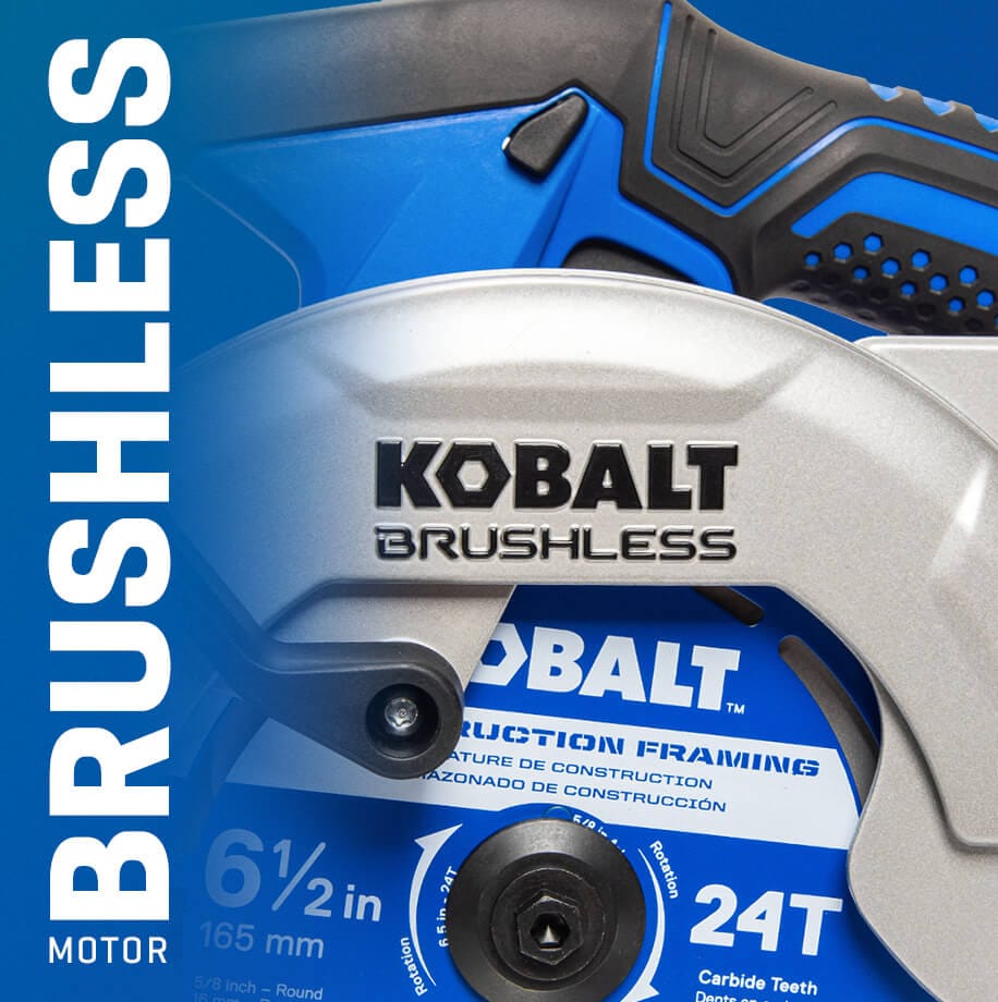 Sierra circular inalámbrica sin escobillas de Kobalt de 24 voltios y 6-1/2 pulgadas modelo KCS 124B-03