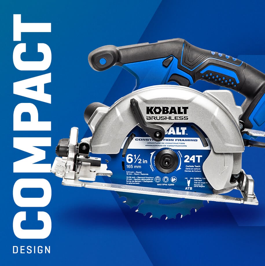 Sierra circular inalámbrica sin escobillas de Kobalt de 24 voltios y 6-1/2 pulgadas modelo KCS 124B-03
