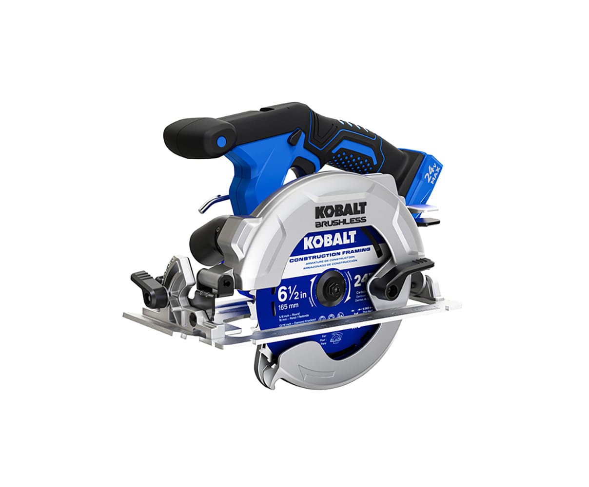 Sierra circular inalámbrica sin escobillas de Kobalt de 24 voltios y 6-1/2 pulgadas modelo KCS 124B-03