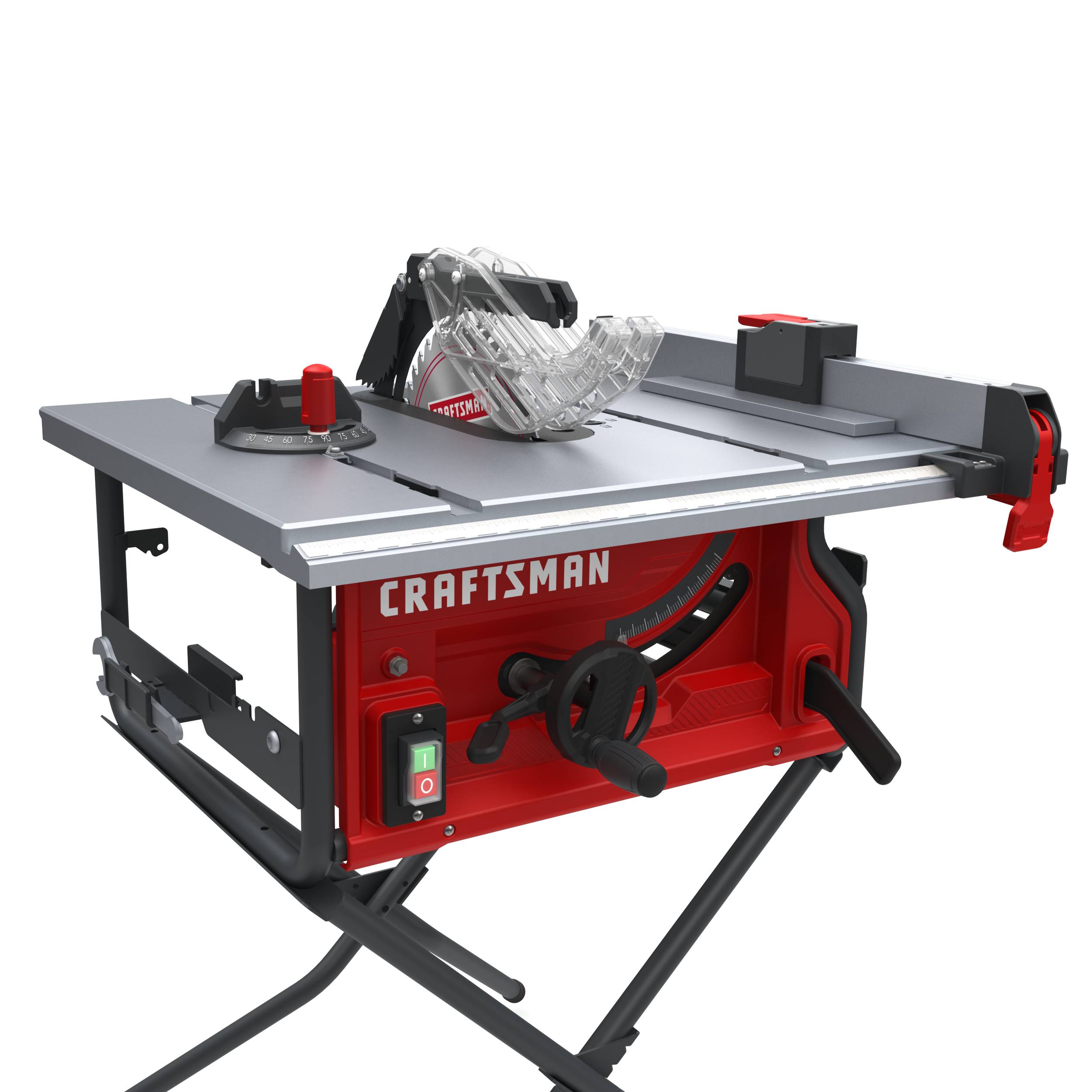 Sierra de mesa portátil para sitios de trabajo CRAFTSMAN de 10.0 pulgadas, 15.0 amperios y 120.0 voltios con soporte plegable CMXETAX69434502