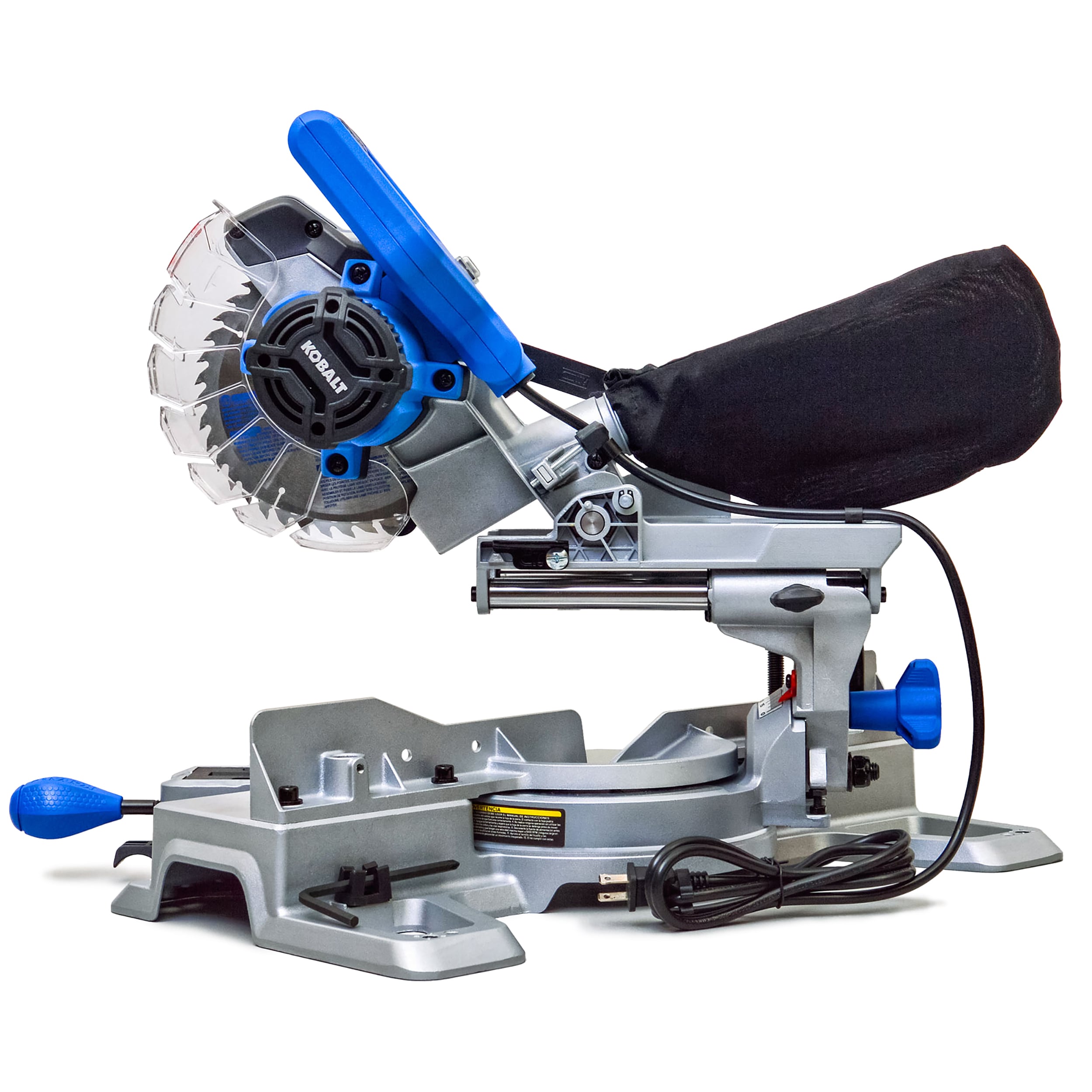 Sierra ingletadora compuesta de un solo bisel deslizante compacta Kobalt de 7-1/4 pulgadas y 10 amperios SM1817LW
