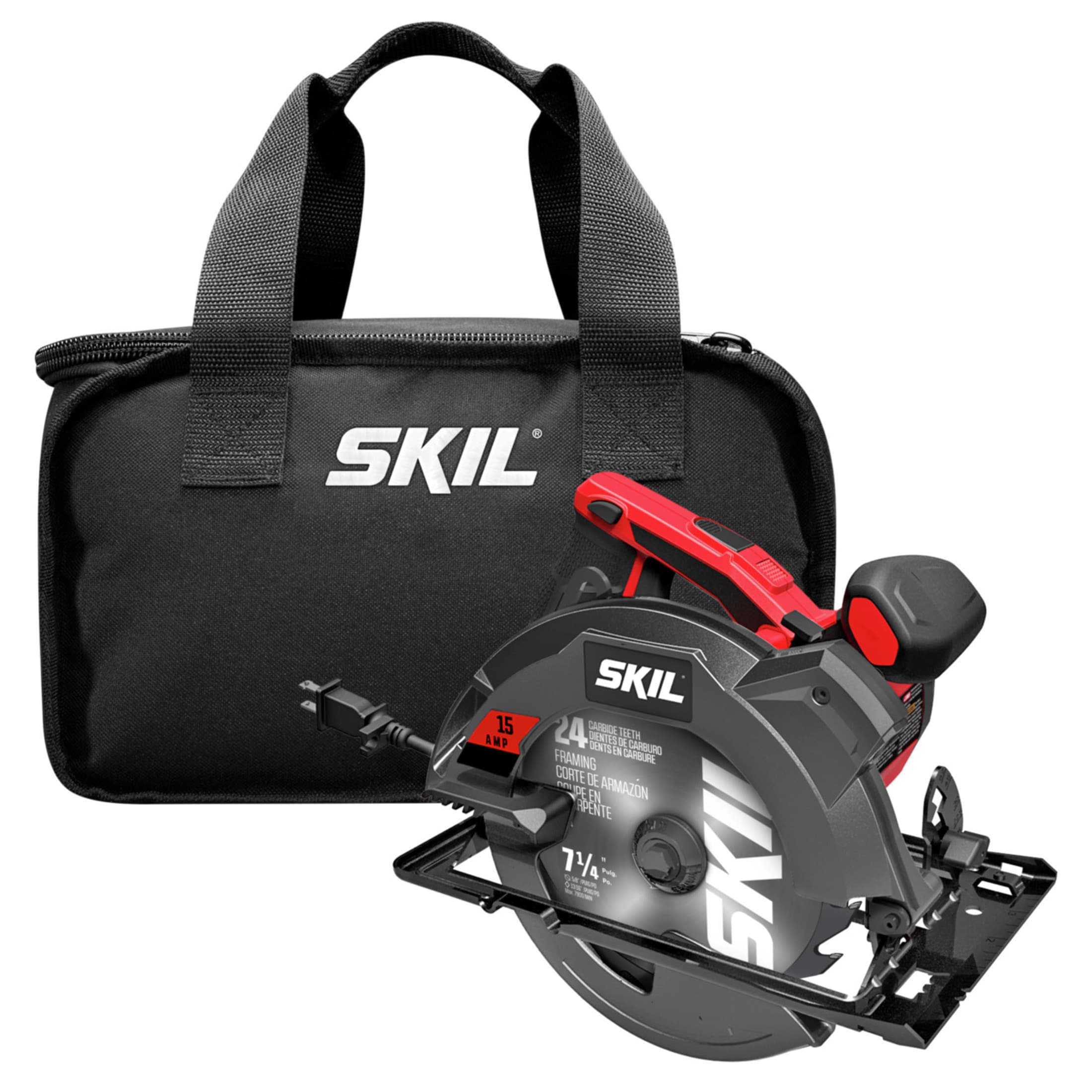 Sierra circular con cable SKIL de 15 amperios y 7-1/4 pulgadas 5280-01