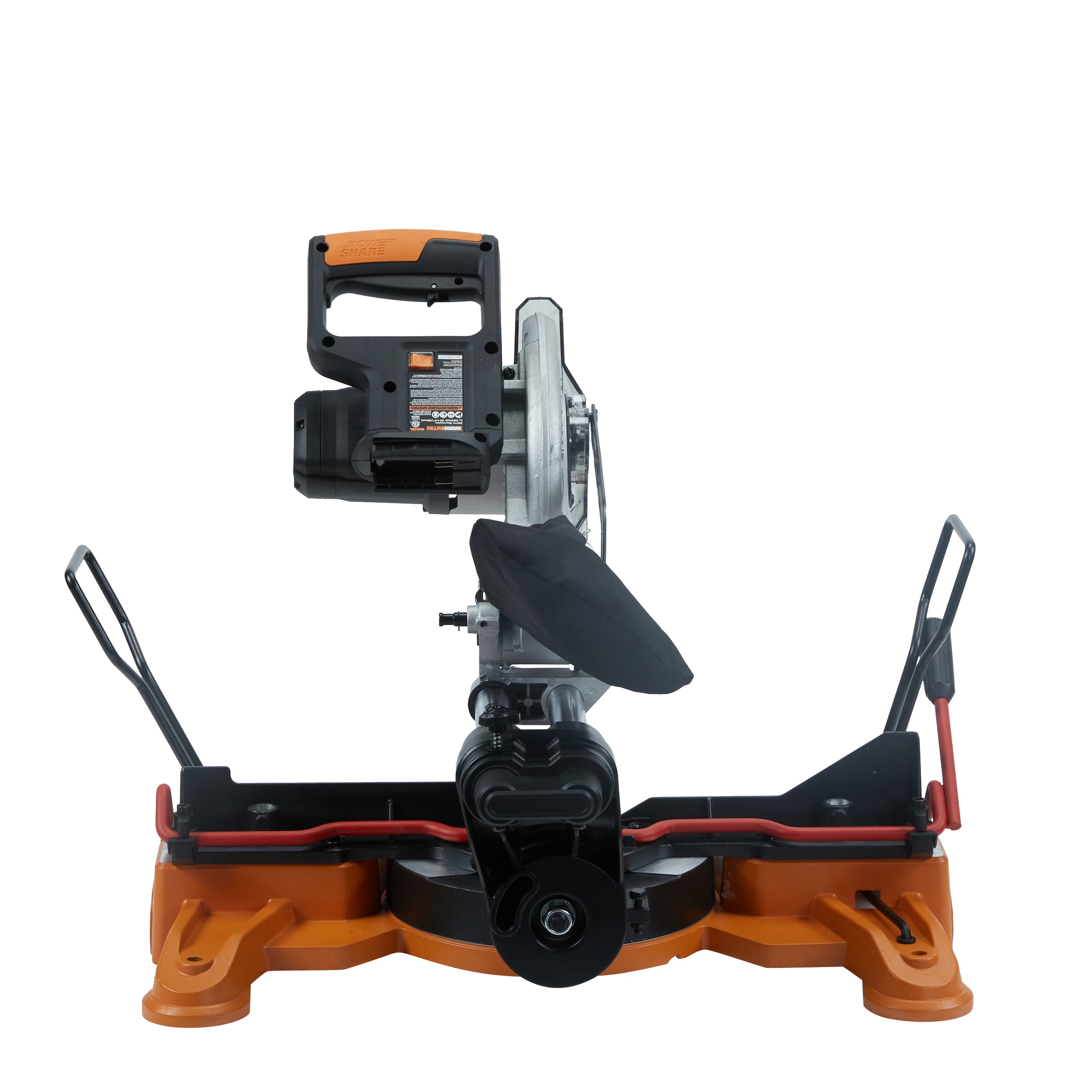 Sierra ingletadora compuesta inalámbrica de un solo bisel deslizante WORX Power Share de 20 voltios con batería incluida de 7-1/4 pulgadas.