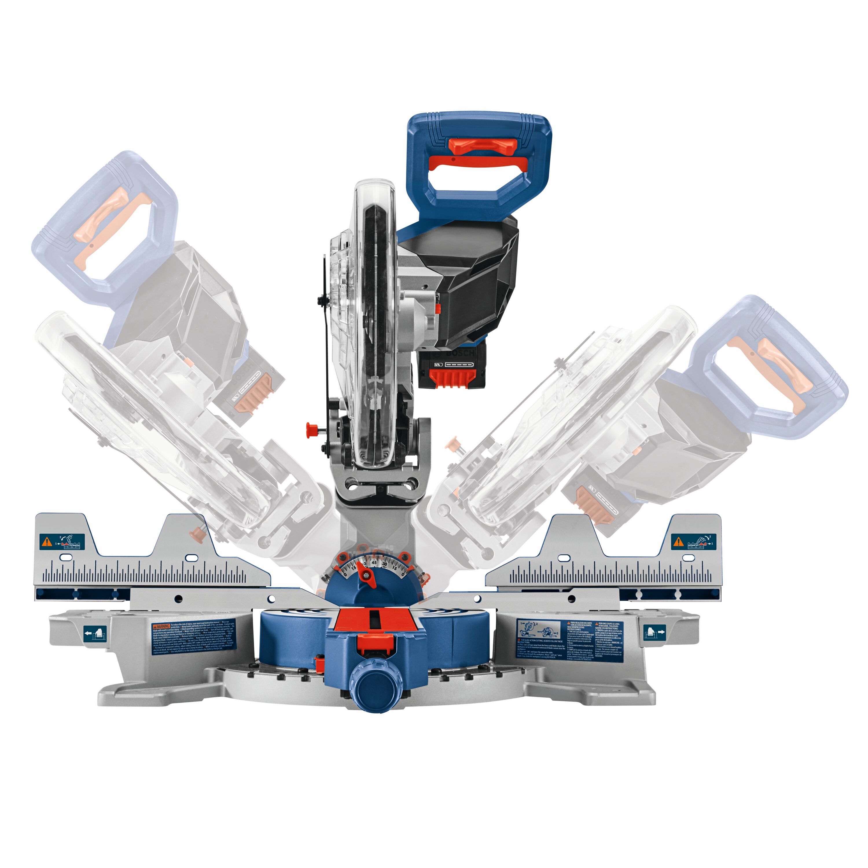 Sierra ingletadora compuesta deslizante de doble bisel y 18 voltios de 10 pulgadas con batería incluida de 8 amperios Bosch GCM18V-10SDN14