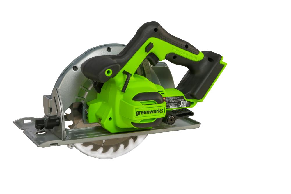 Sierra circular inalámbrica Greenworks de 24 voltios y 7-1/4 pulgadas CR24L00